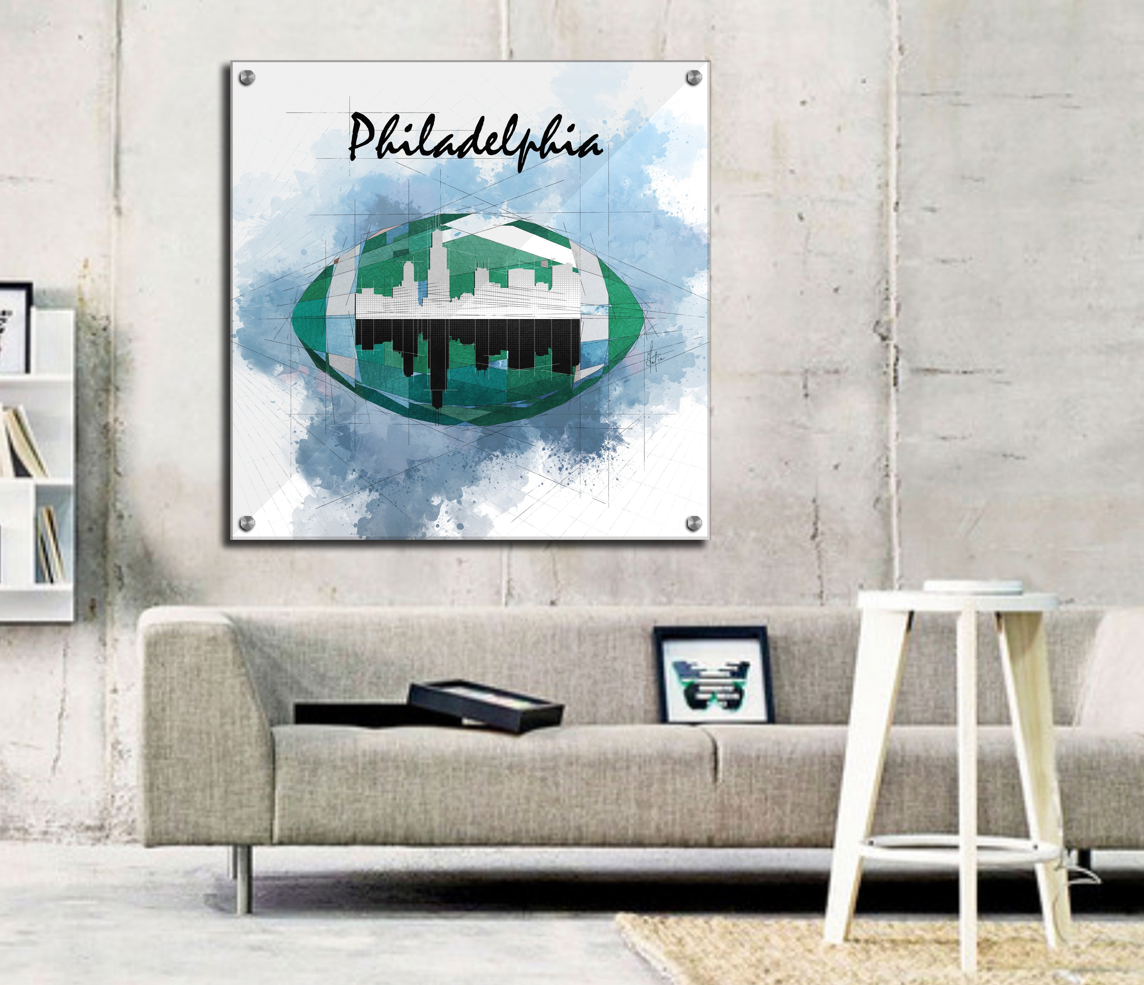 Abstract Football Canvas Print