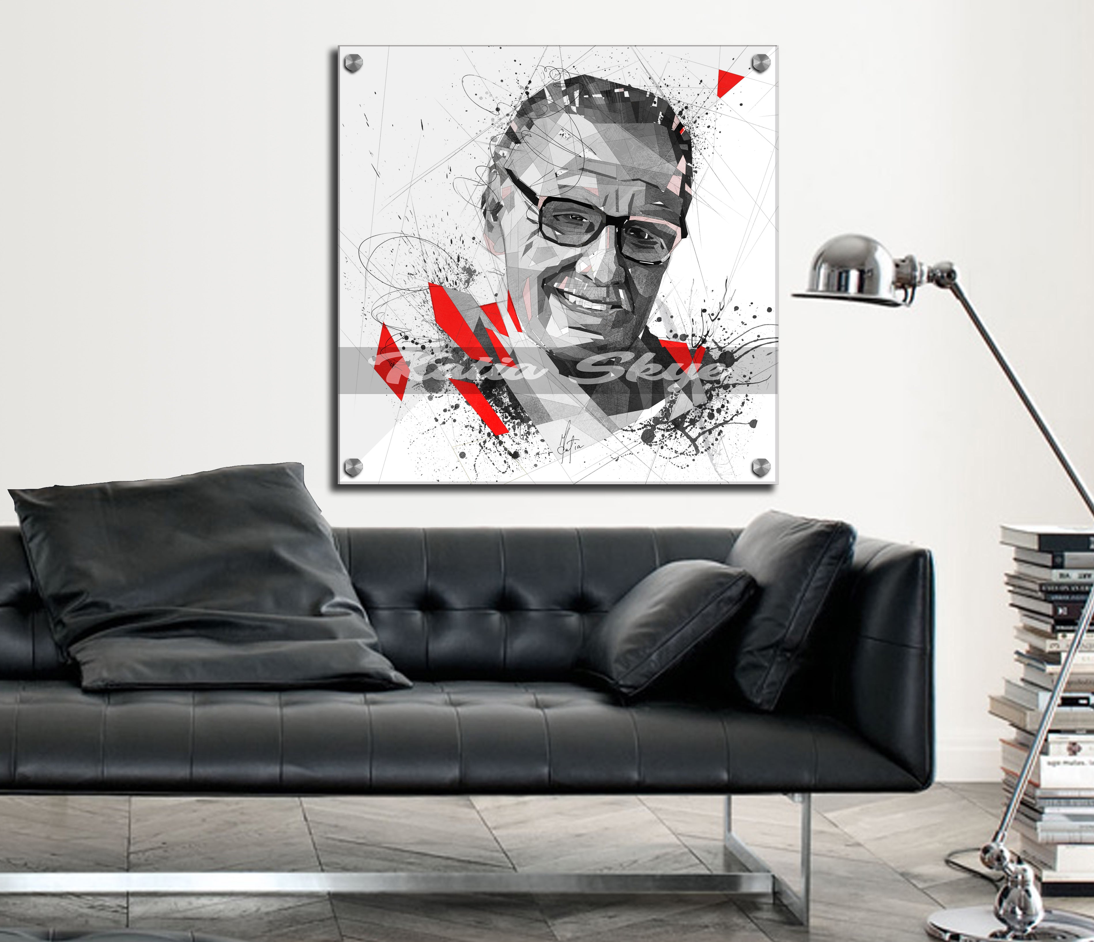 CANVAS PRINT Stan Lee Portrait Wall Art, Vibrant Contemporary Abstract Wall Art, Marvel Home Office, Man Cave Decor, Kids Room yt FAM-SL01