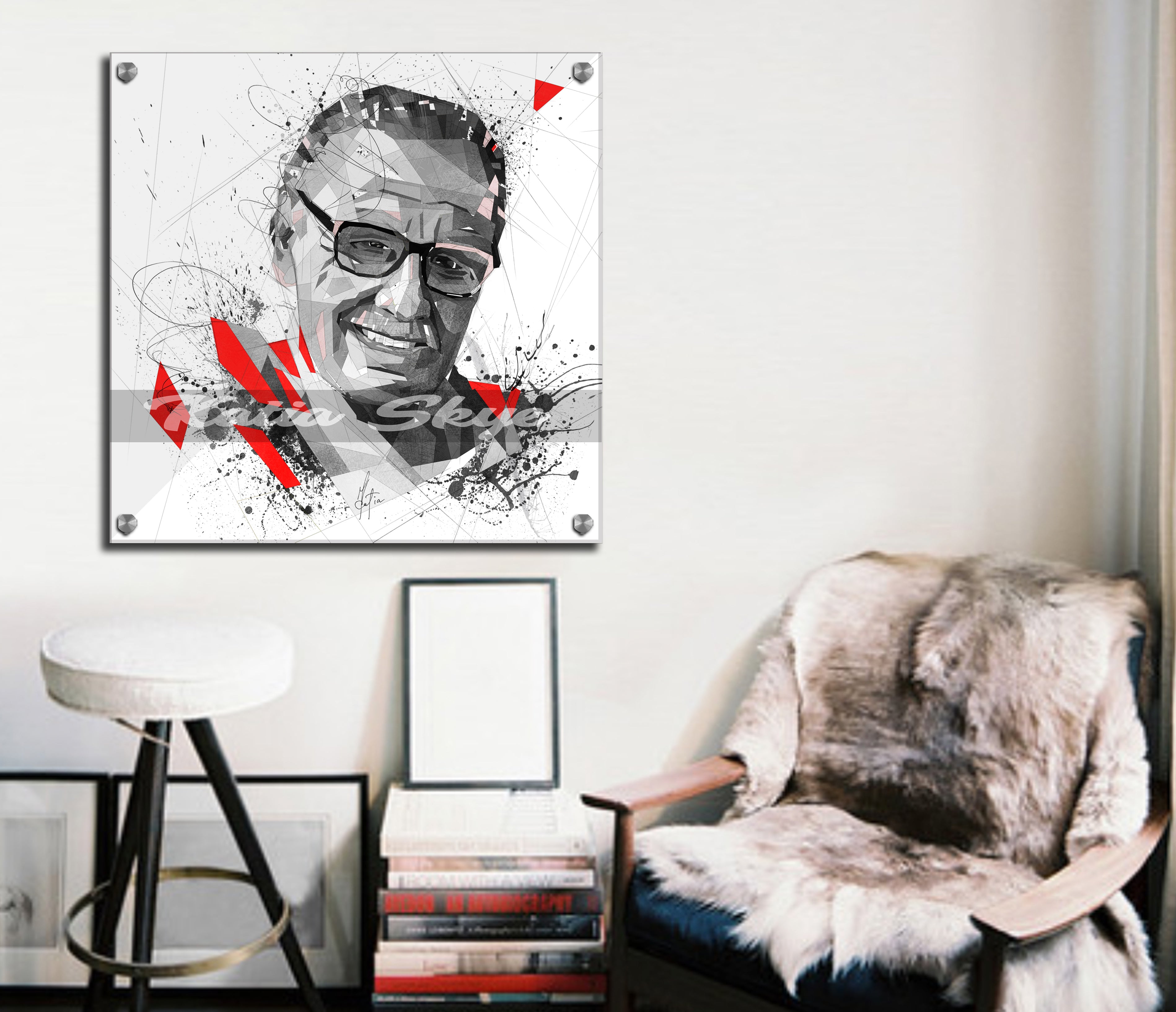 CANVAS PRINT Stan Lee Portrait Wall Art, Vibrant Contemporary Abstract Wall Art, Marvel Home Office, Man Cave Decor, Kids Room yt FAM-SL01