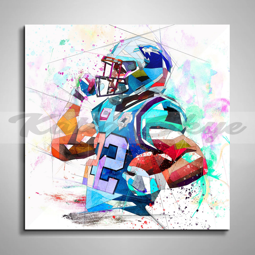 Abstract Canvas Wall Art Christian McCaffrey Football Canvas Poster