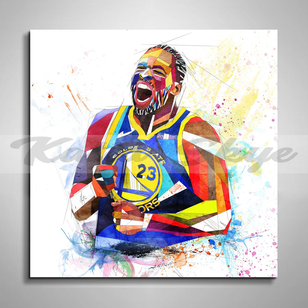 Abstract Canvas Wall Art Draymond Green Golden State Basketball Art