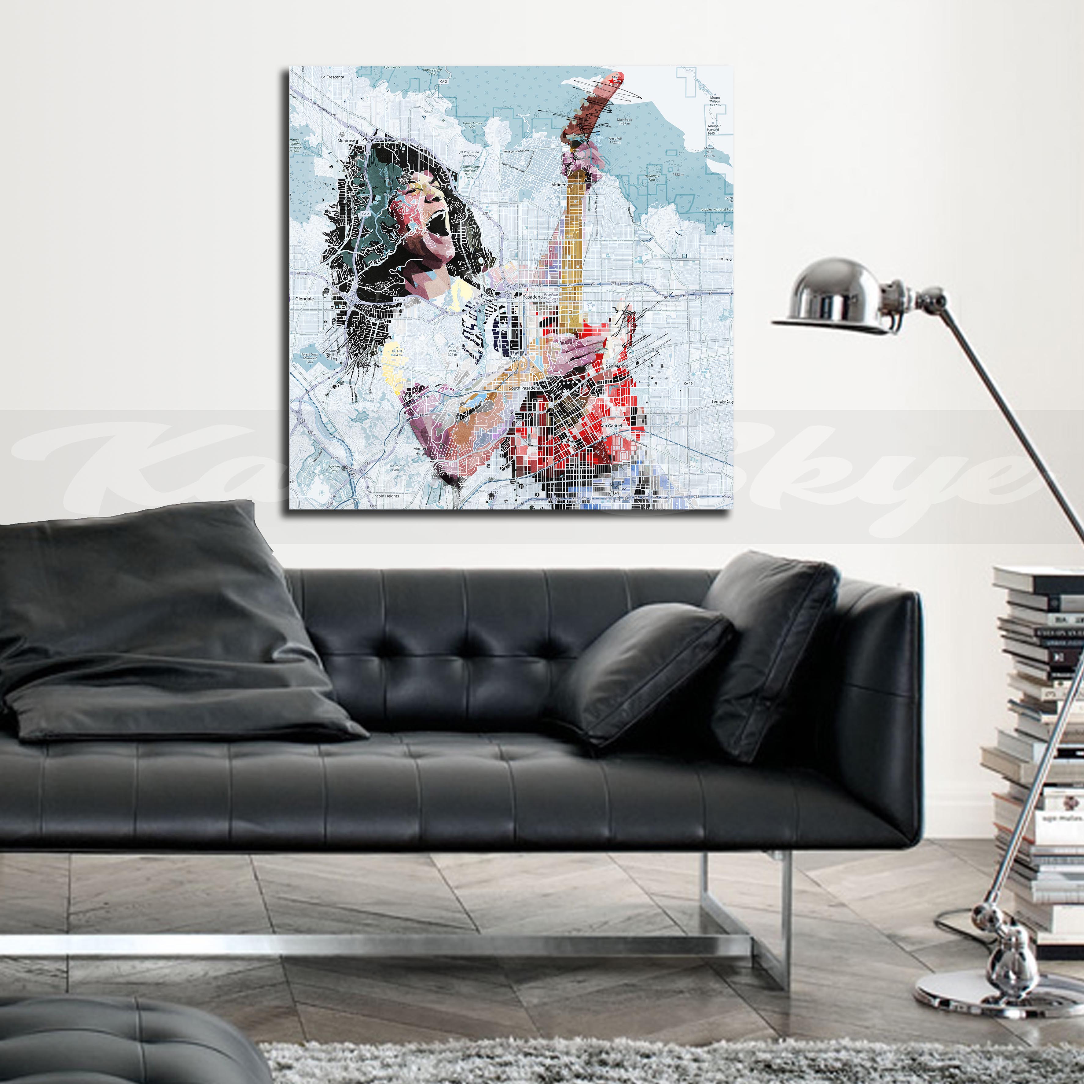 Eddie van Halen on map of Pasadena