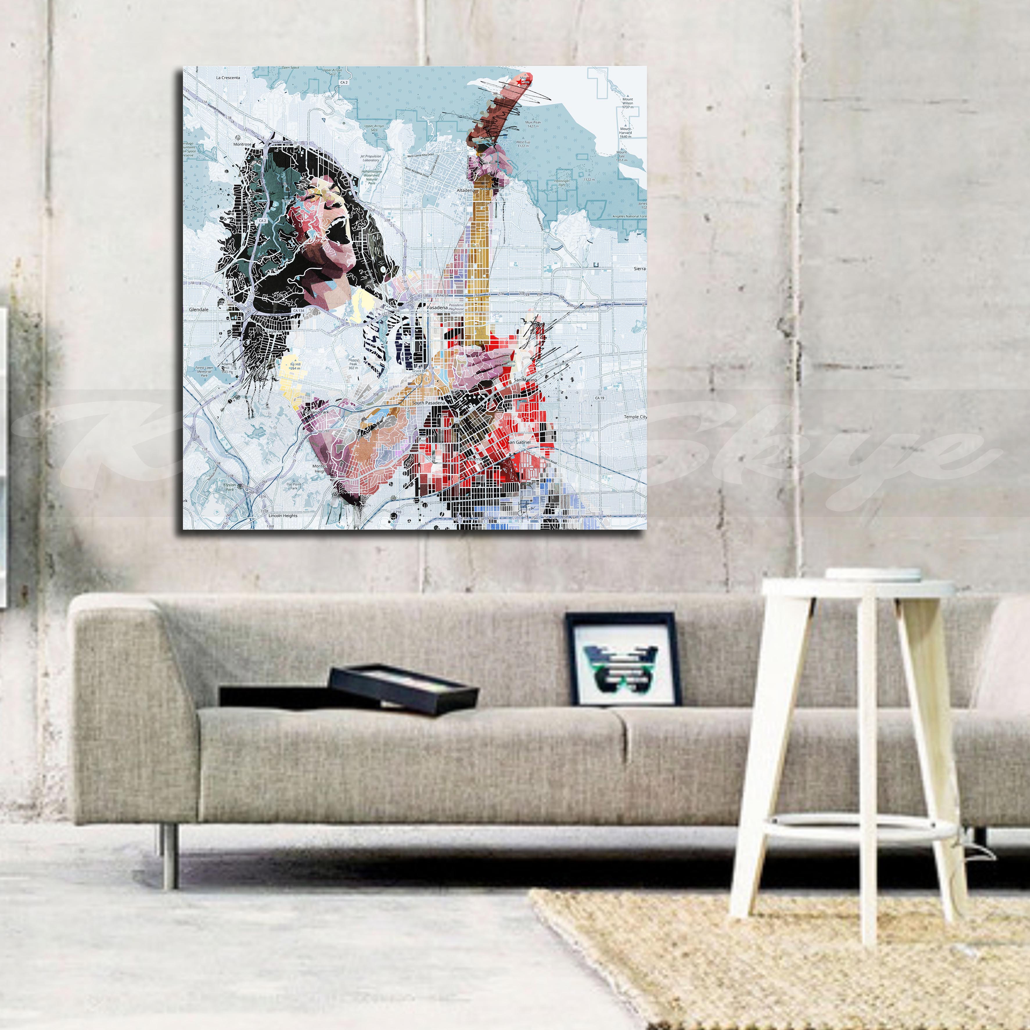 Eddie van Halen on map of Pasadena