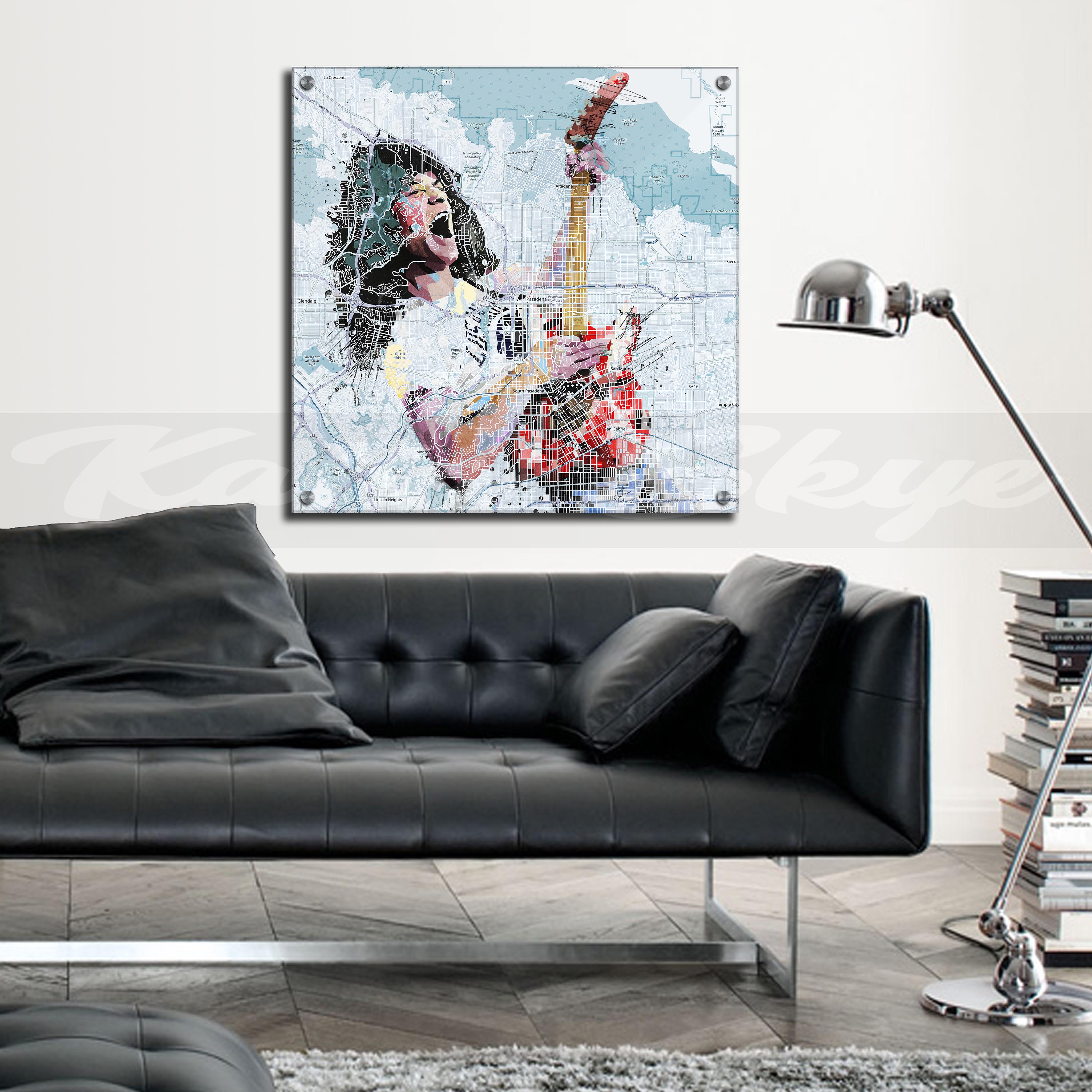 Eddie van Halen on map of Pasadena