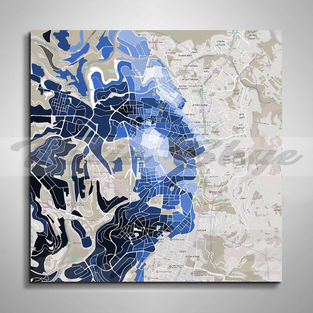 Abstract Canvas Wall Art Guy Oseary Jerusalem Israel Map Canvas Wall