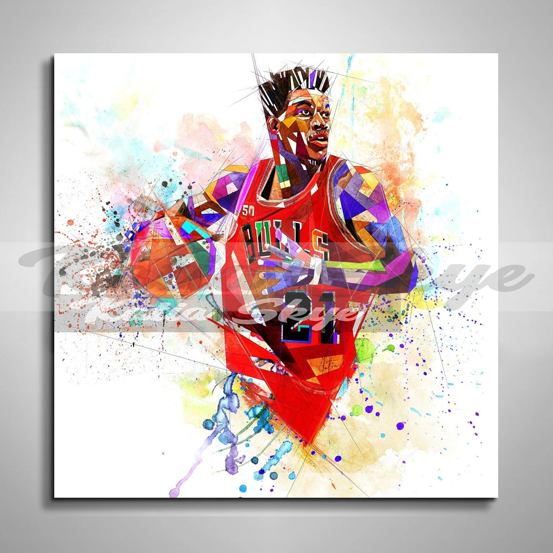 Abstract Basketball Canvas Wall Art Inspired by Jimmy Butler NBA-JB01