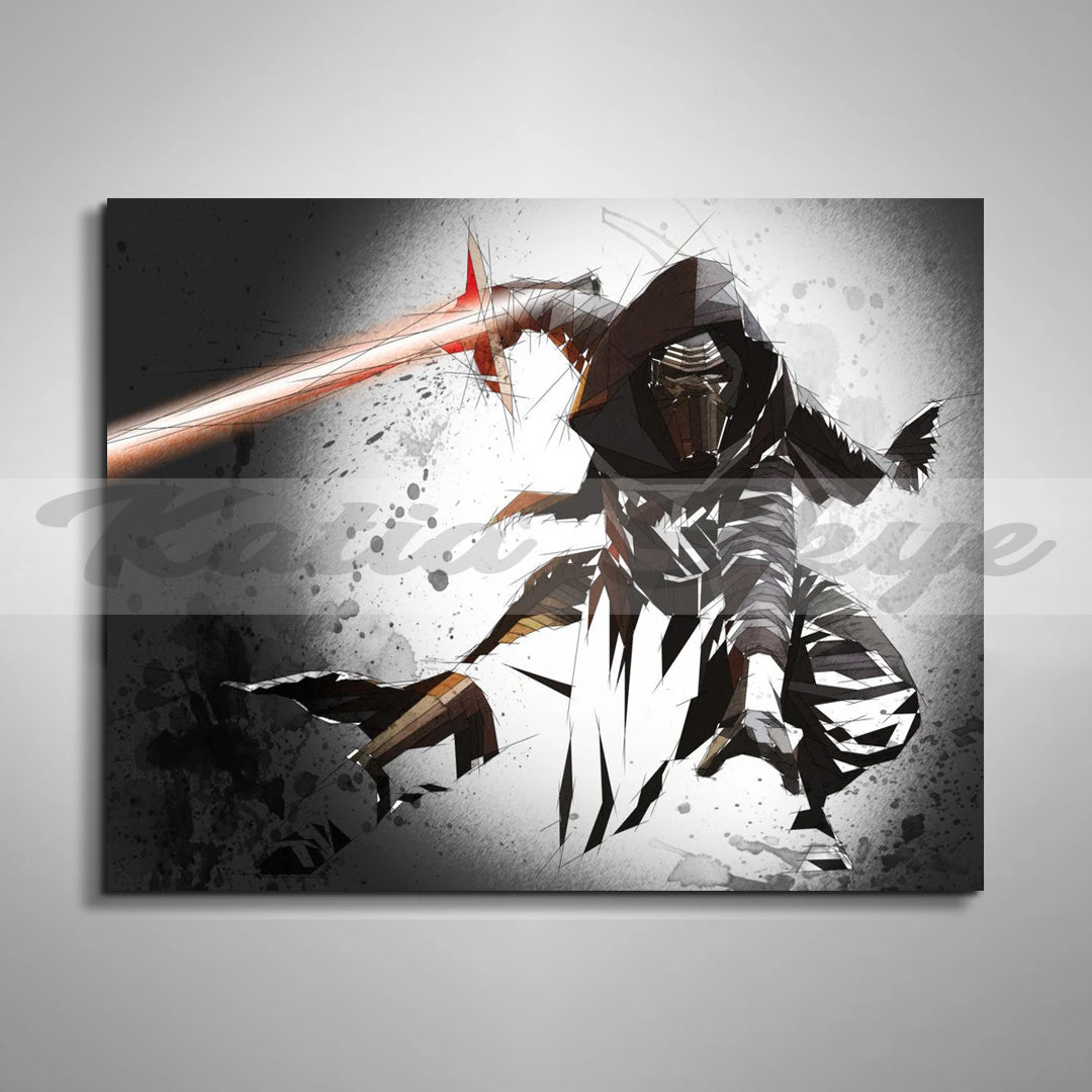 Abstract Kylo Ren Star wars Canvas Wall Art Movie Poster