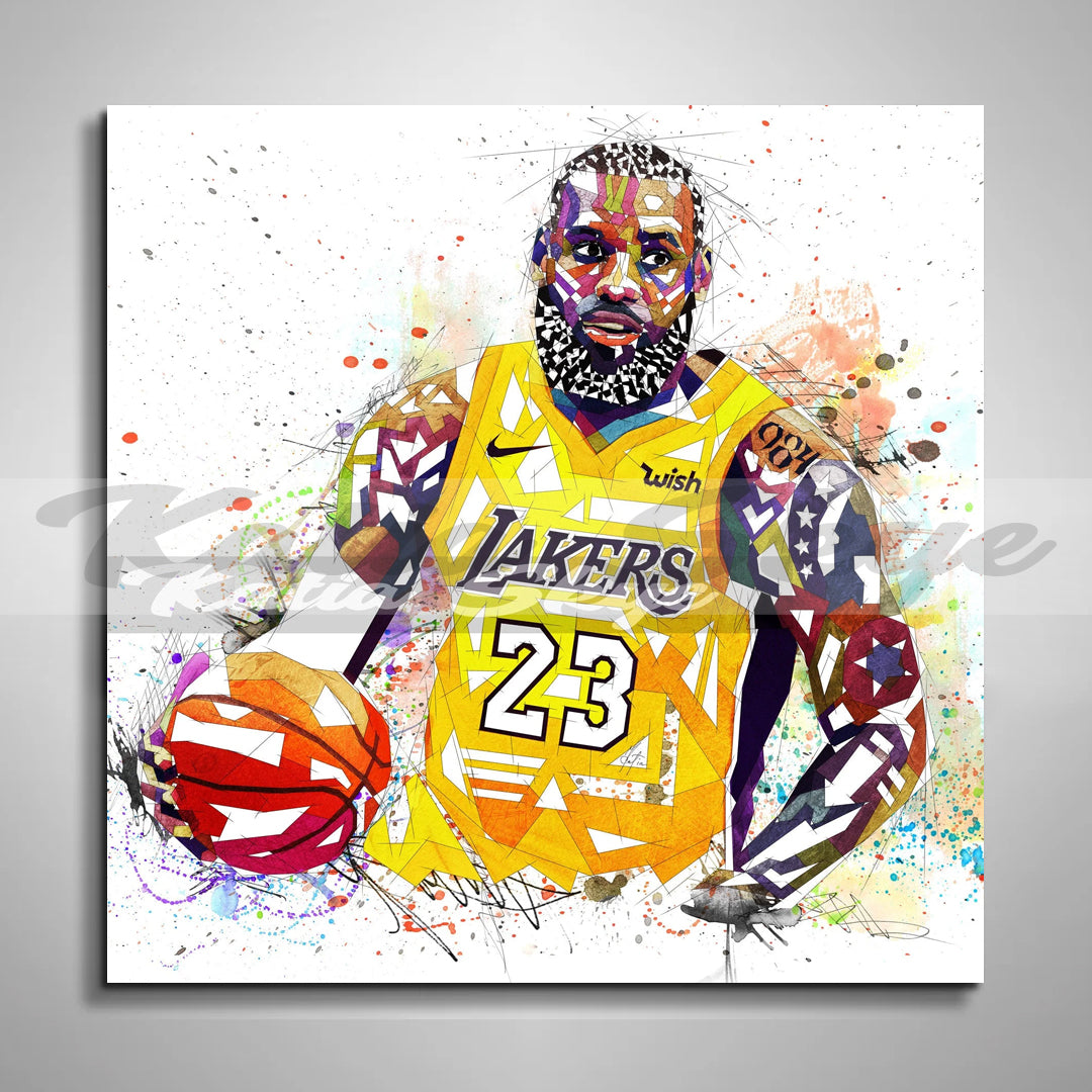 Abstract Canvas Wall Art Lebron James Poster Basketball Wall Art Sports Poster // NBA-LJ03