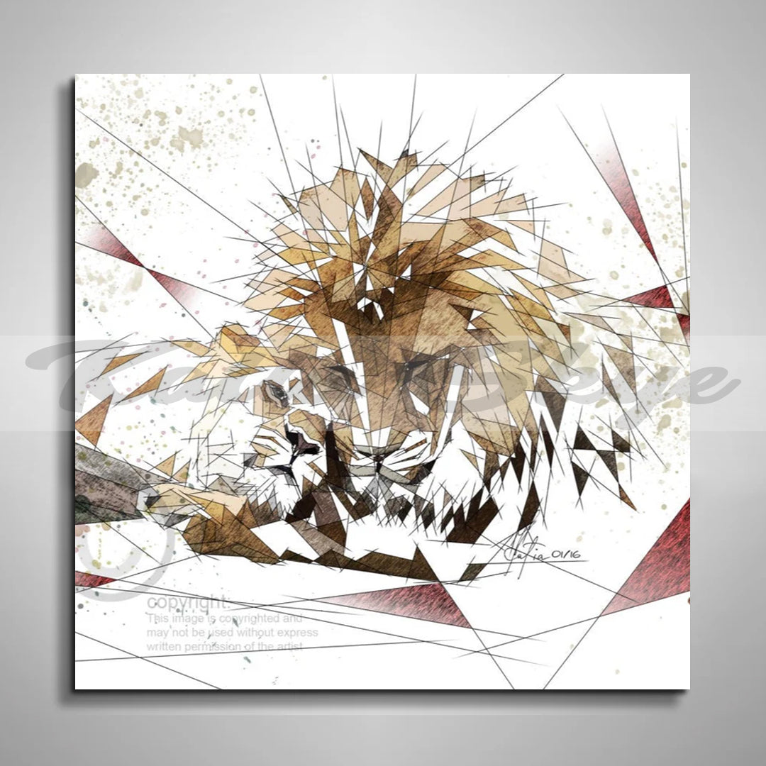 CONTEMPORARY Animal Canvas WALL ART Lions // ZOO-LI01