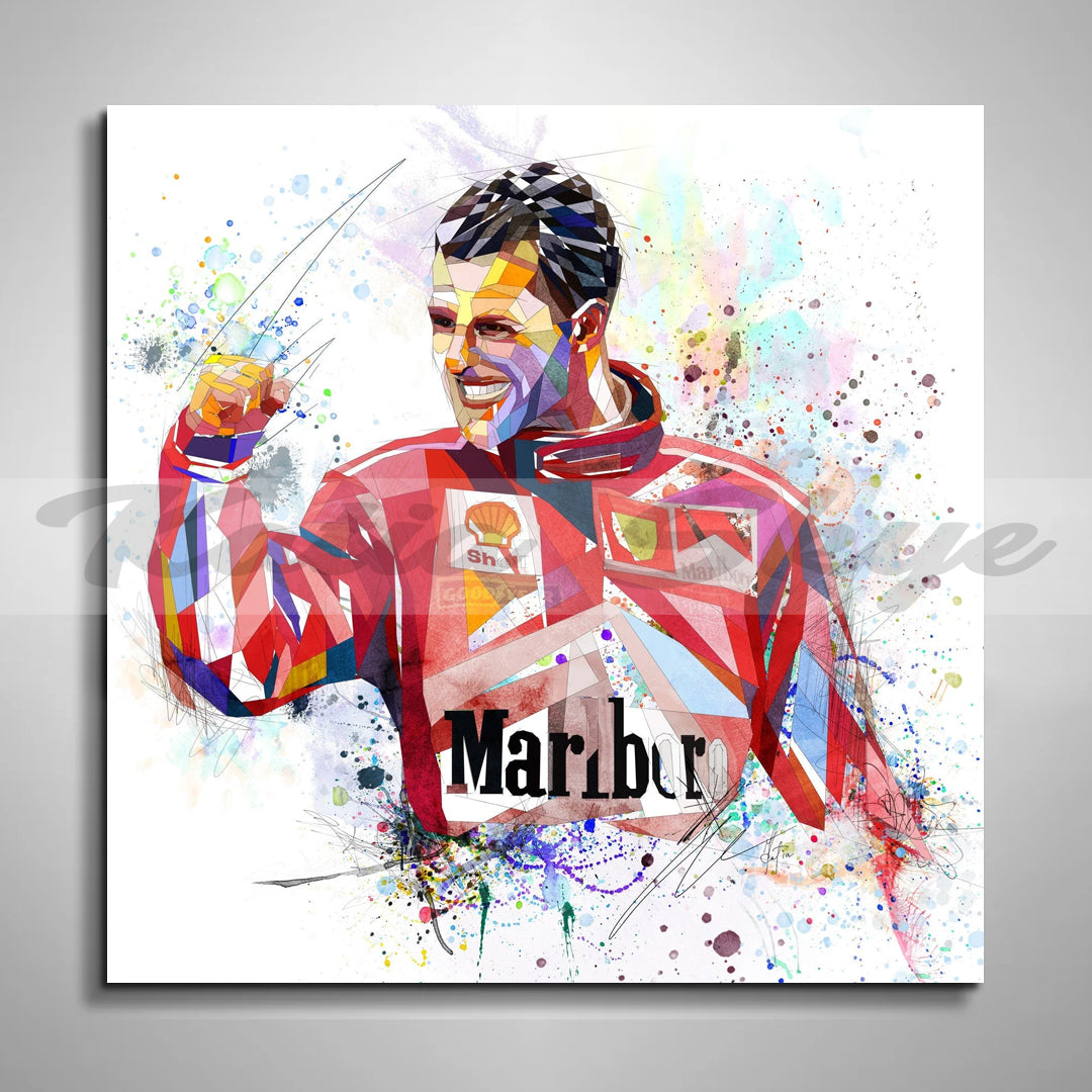 Canvas Print Michael Schumacher Art Print, Formula One Print, Racing, Man Cave Wall Art, Boys room Color Contemporary Modern Art yt OTH-MS01