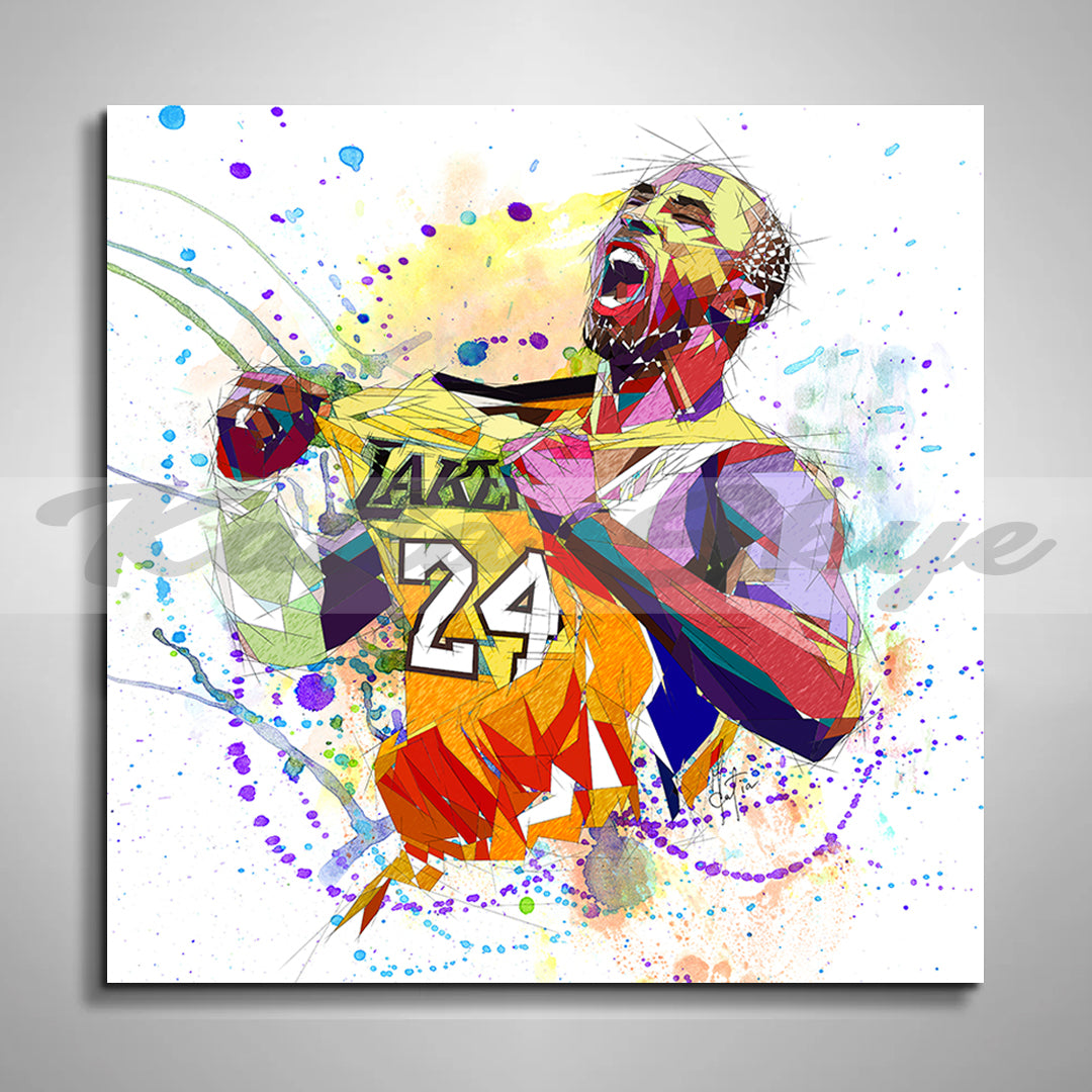 Kobe Bryant Canvas Wall Art Abstract Basketball Canvas Wall Art