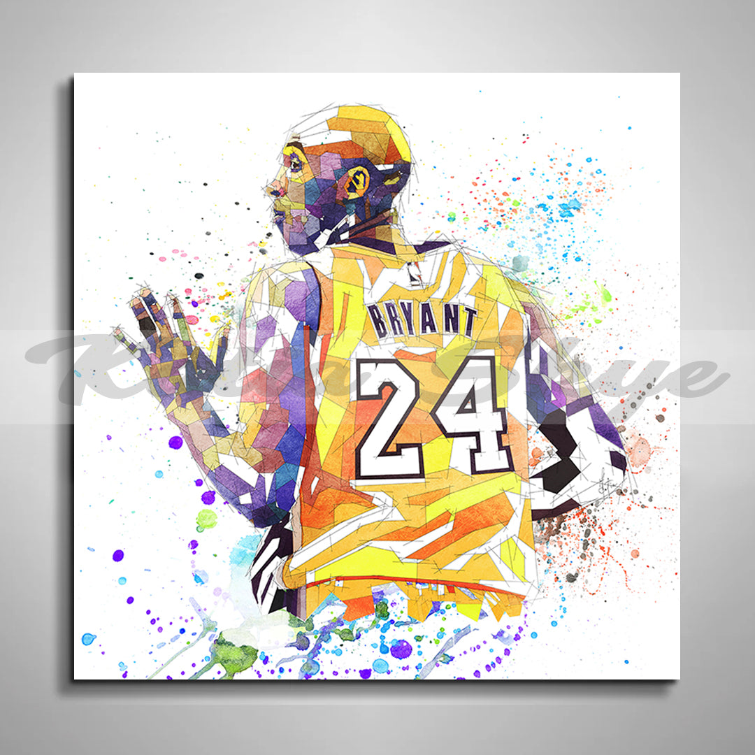 ABSTRACT BASKETBALL WALL ART INSPIRED BY KOBE BRYANT IN ACTION // NBA-KB02