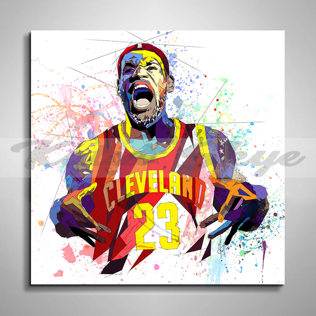 Abstract Basketball Canvas Wall Art Inspired by Lebron James // NBA-LJ01