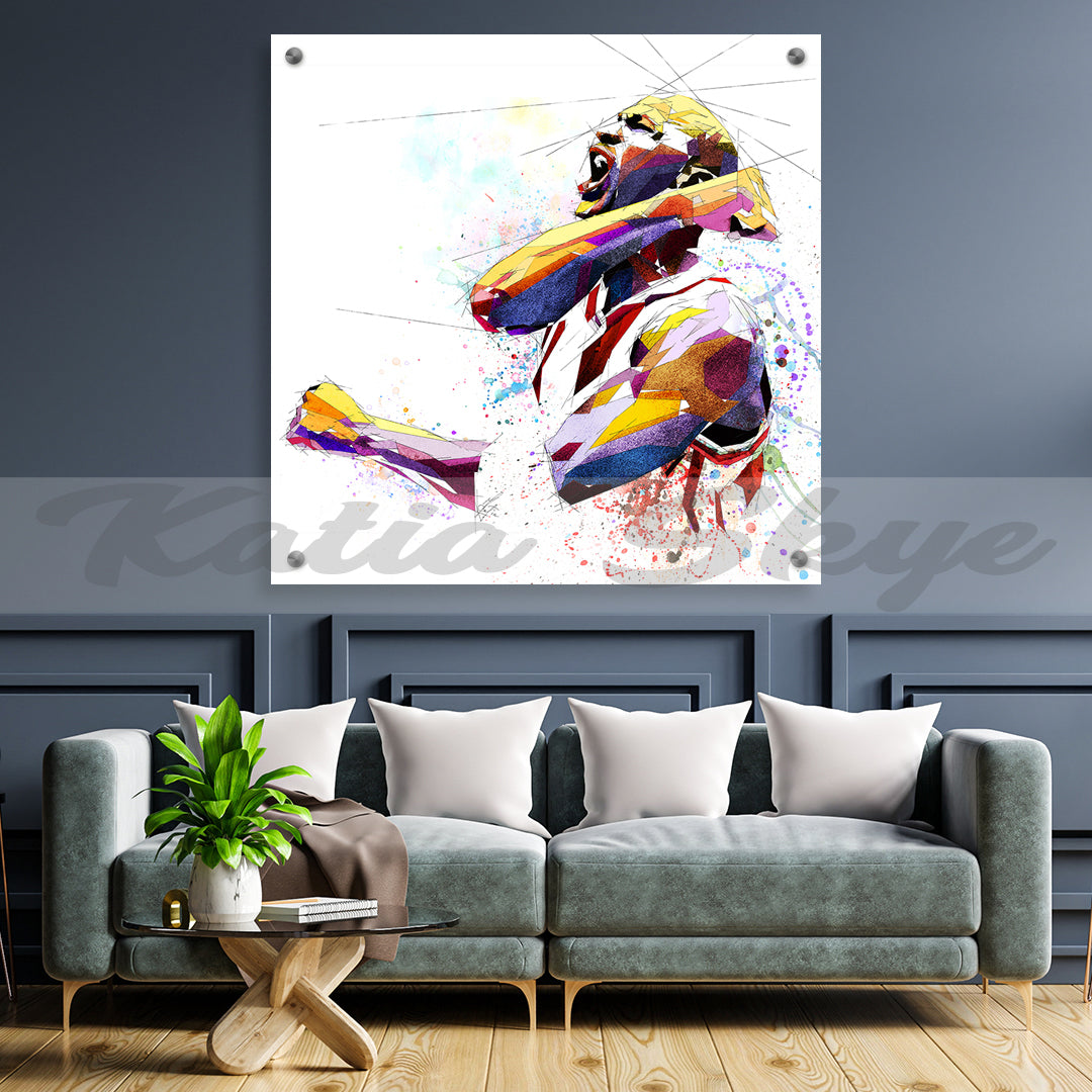 Abstract Basketball Canvas Wall Art Inspired by Michael Jordan // NBA-MJ02