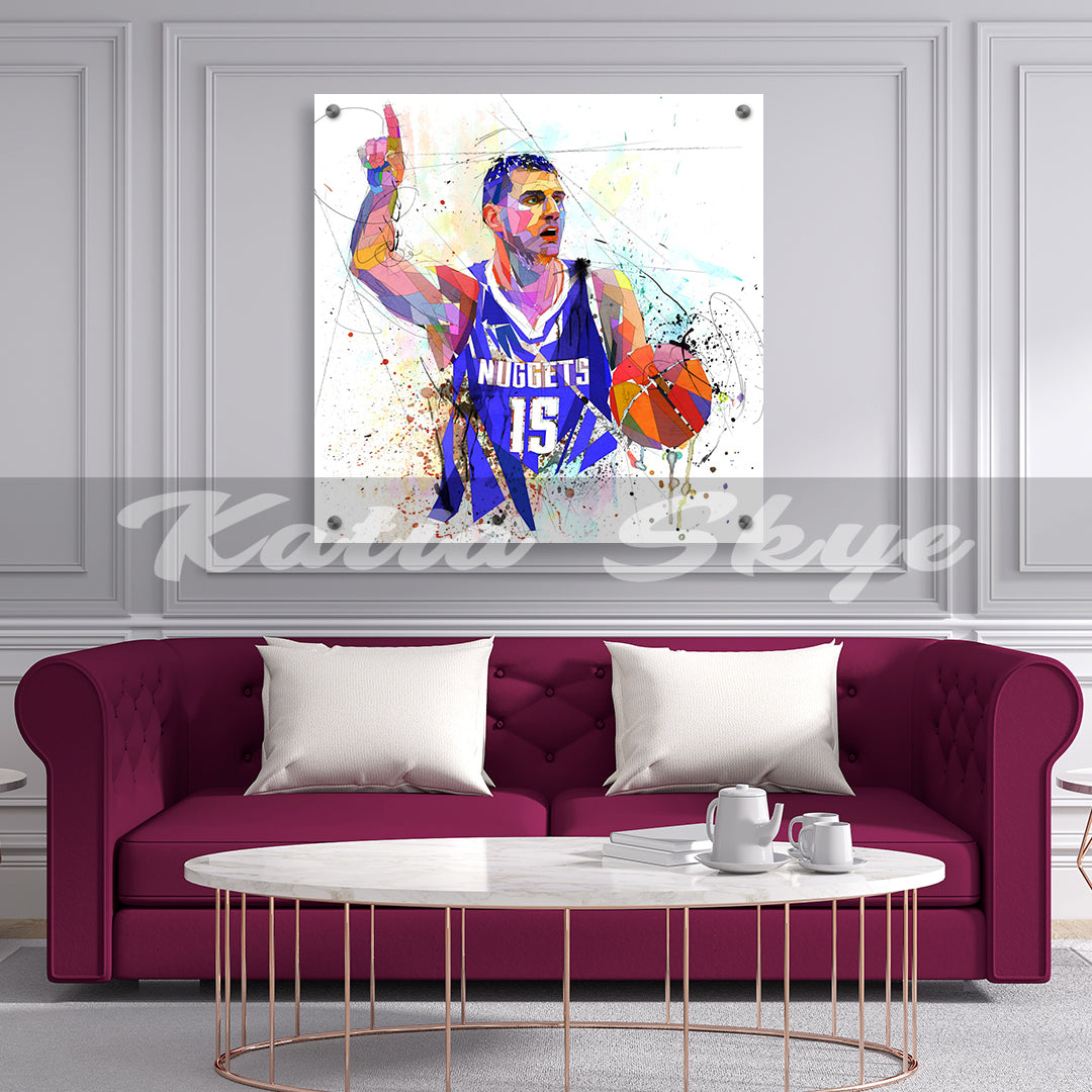 Nikola Jokic Basketball Canvas Wall Art Abstract Canvas Sports Canvas Print