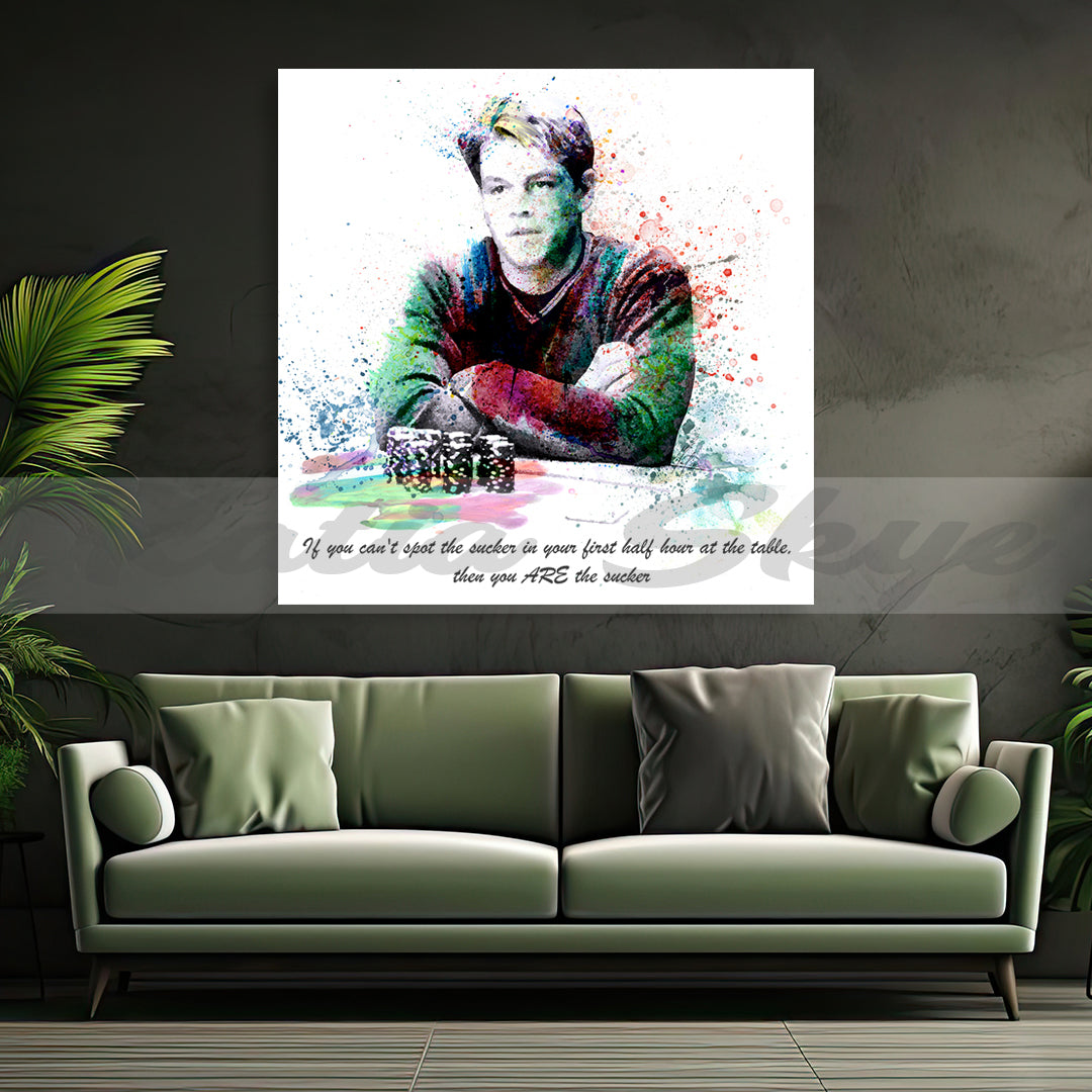 Canvas Print Michael McDonald Rounders Movie Wall Art, Poker Player Gift Poster, Poker Room Art, Modern Portrait, Man Cave Decor POK-MM02