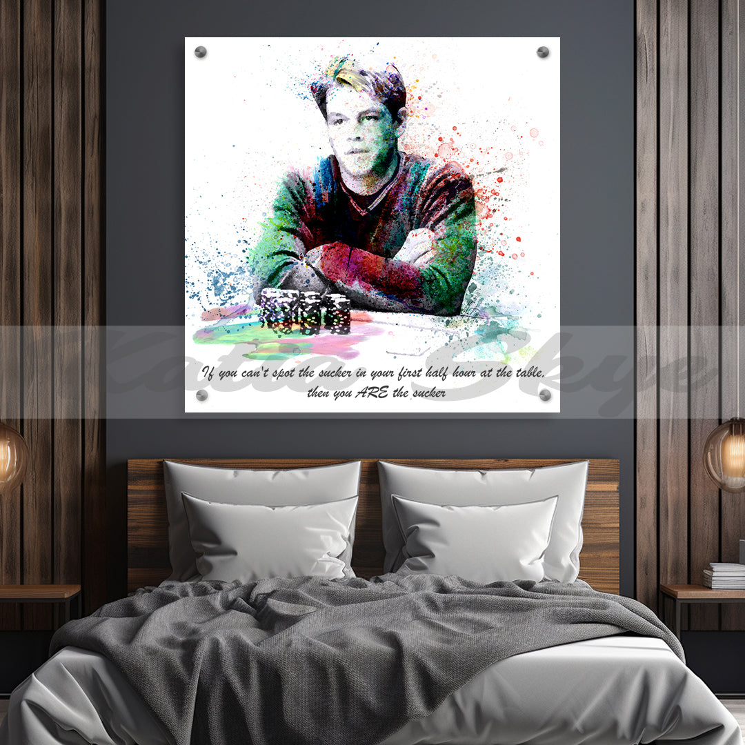 Canvas Print Michael McDonald Rounders Movie Wall Art, Poker Player Gift Poster, Poker Room Art, Modern Portrait, Man Cave Decor POK-MM02