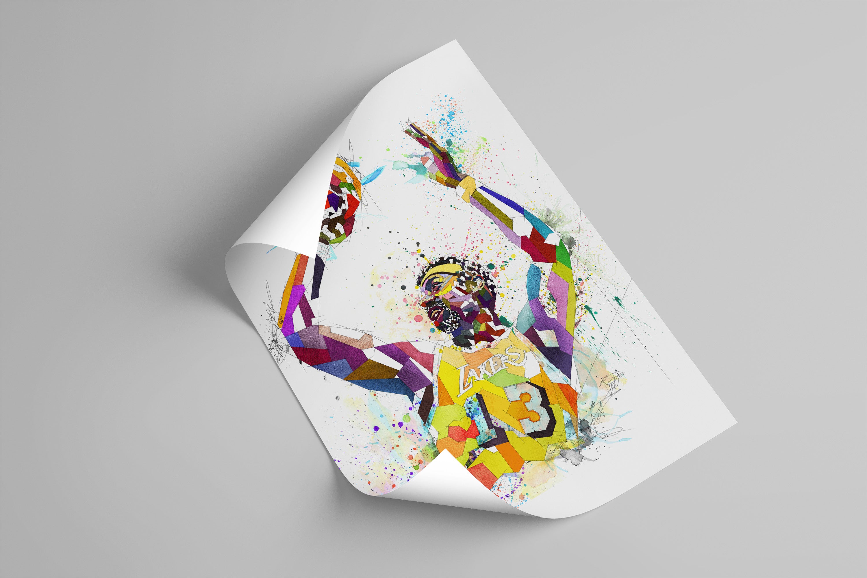 Canvas Print Wilt Chamberlain Poster, Golden State Warriors Poster Basketball Wall Art, Contemporary Abstract Drawing - NBA-WC01
