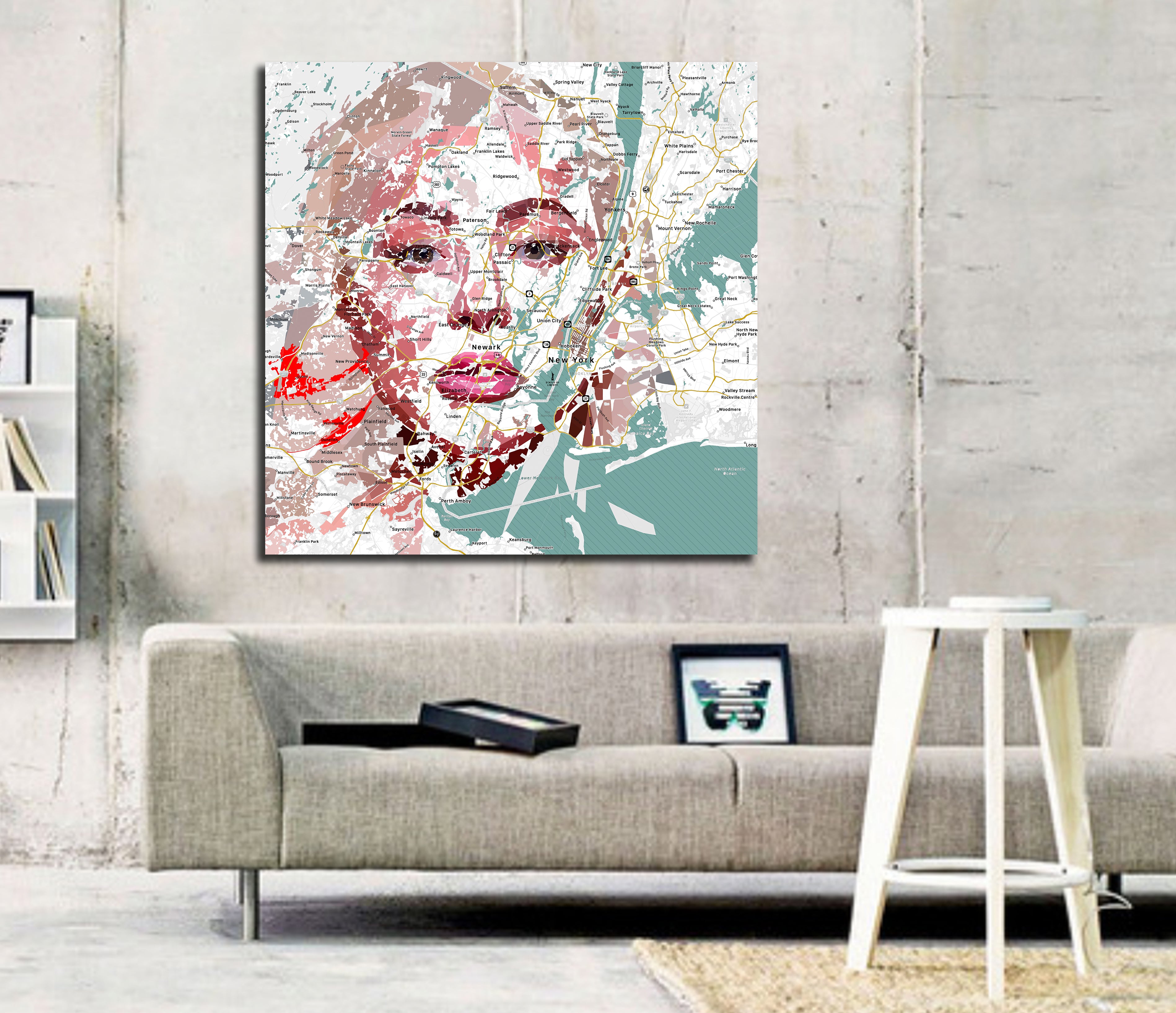 Lady Gaga Abstract Canvas Wall Art New York City Map Canvas Print