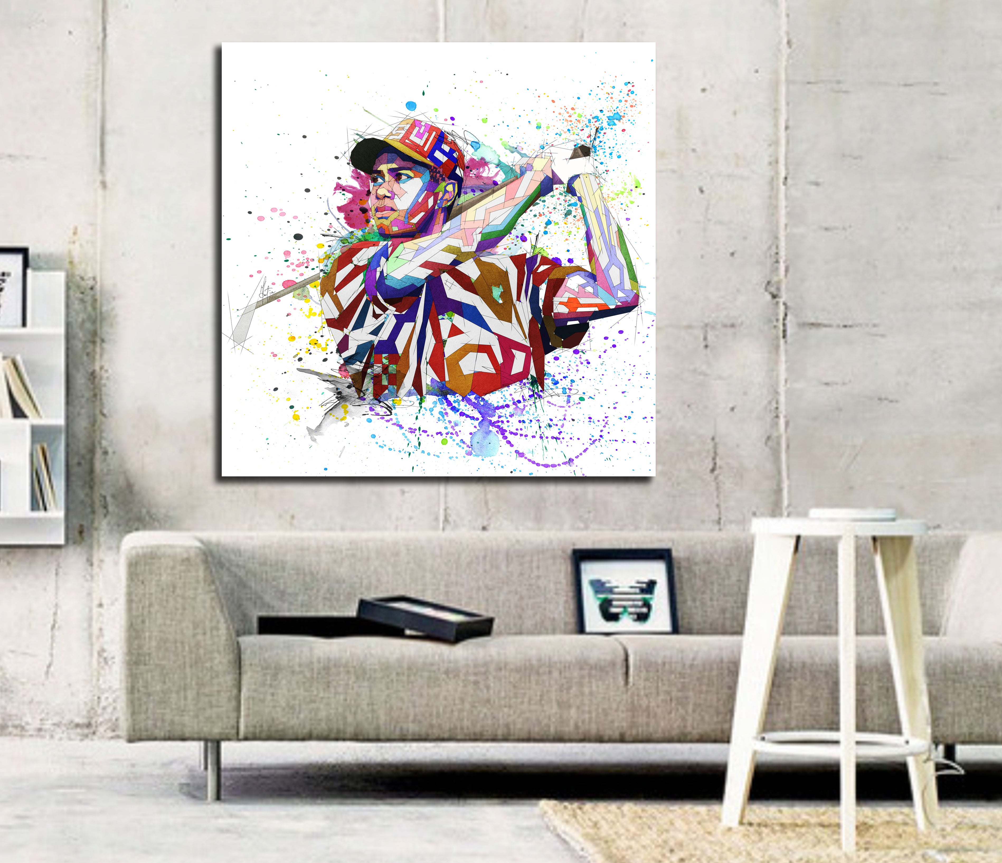 ABSTRACT CANVAS WALL ART INSPIRED BY TIGER WOODS // GLF-TW01