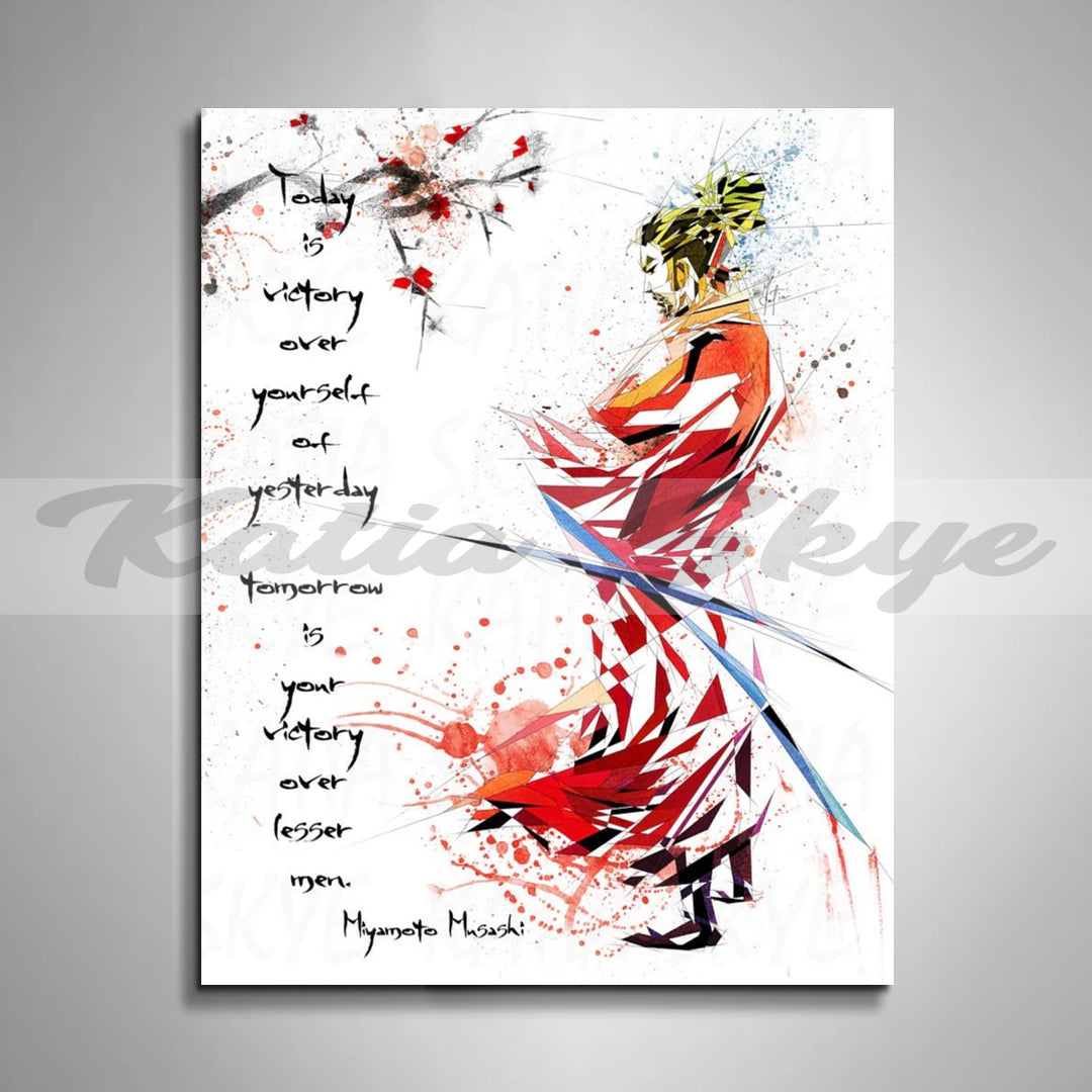 ABSTRACT CANVAS PRINT SAMURAI WALL ART // OTH-SA01