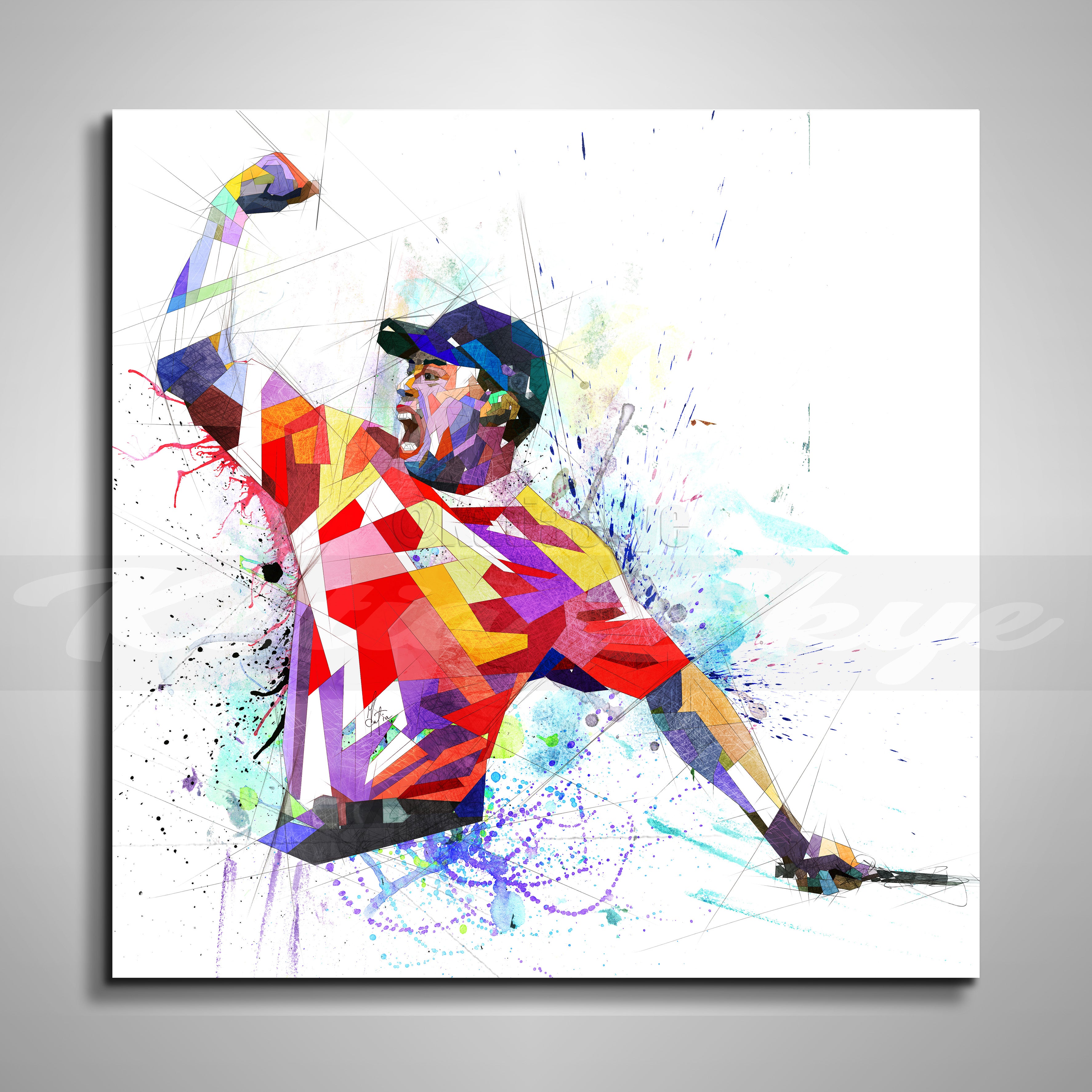 ABSTRACT CANVAS WALL ART INSPIRED BY TIGER WOODS // GLF-TW02