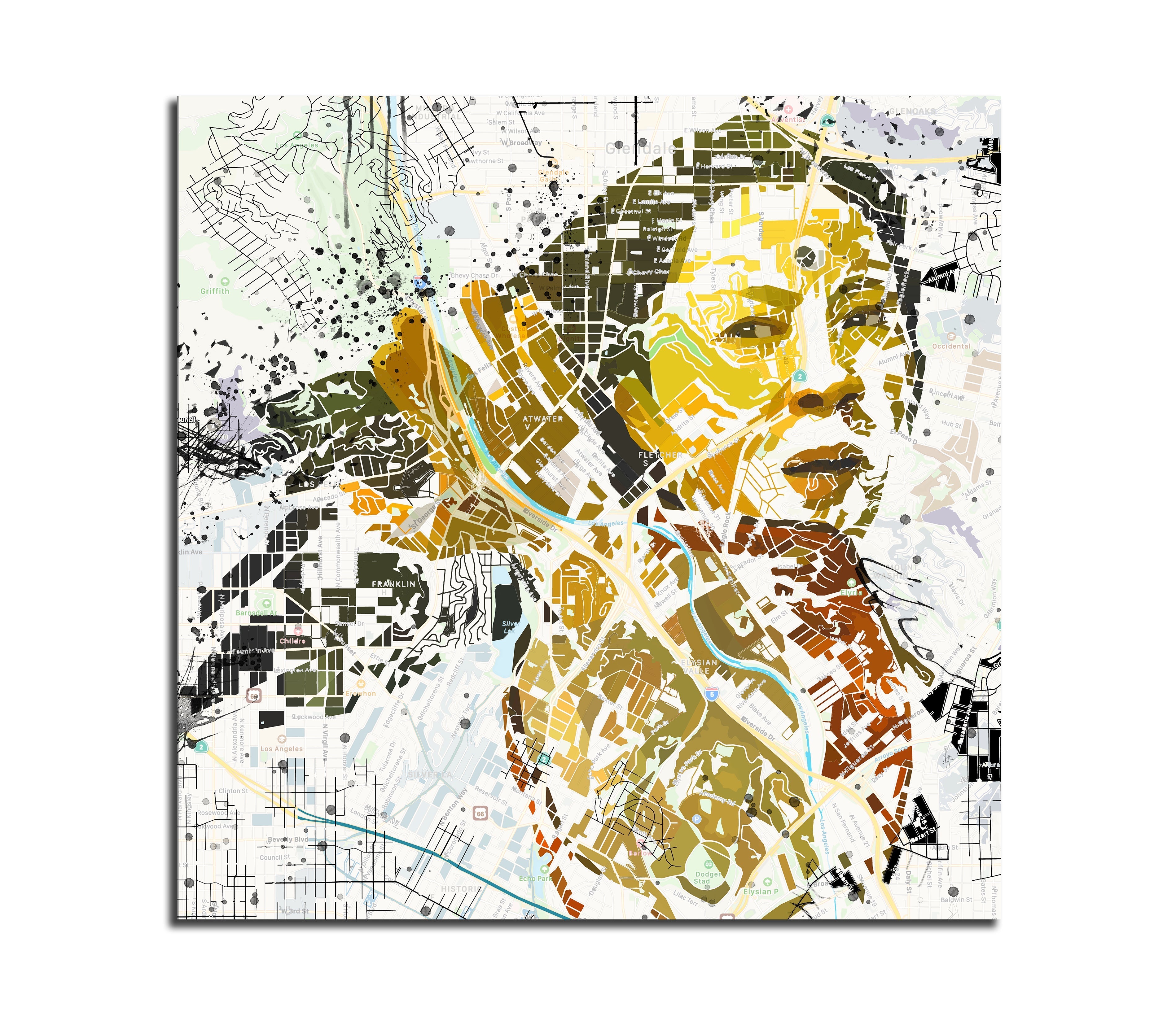 ABSTRACT MAP WALL ART