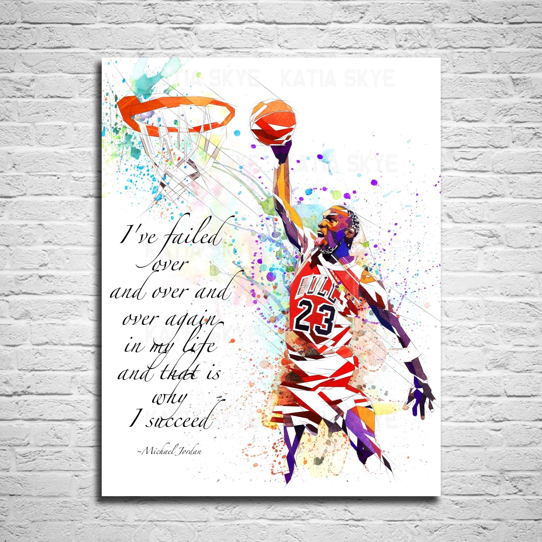CANVAS Basketball Wall Art Inspired by Michael Jordan // NBA-MJ03