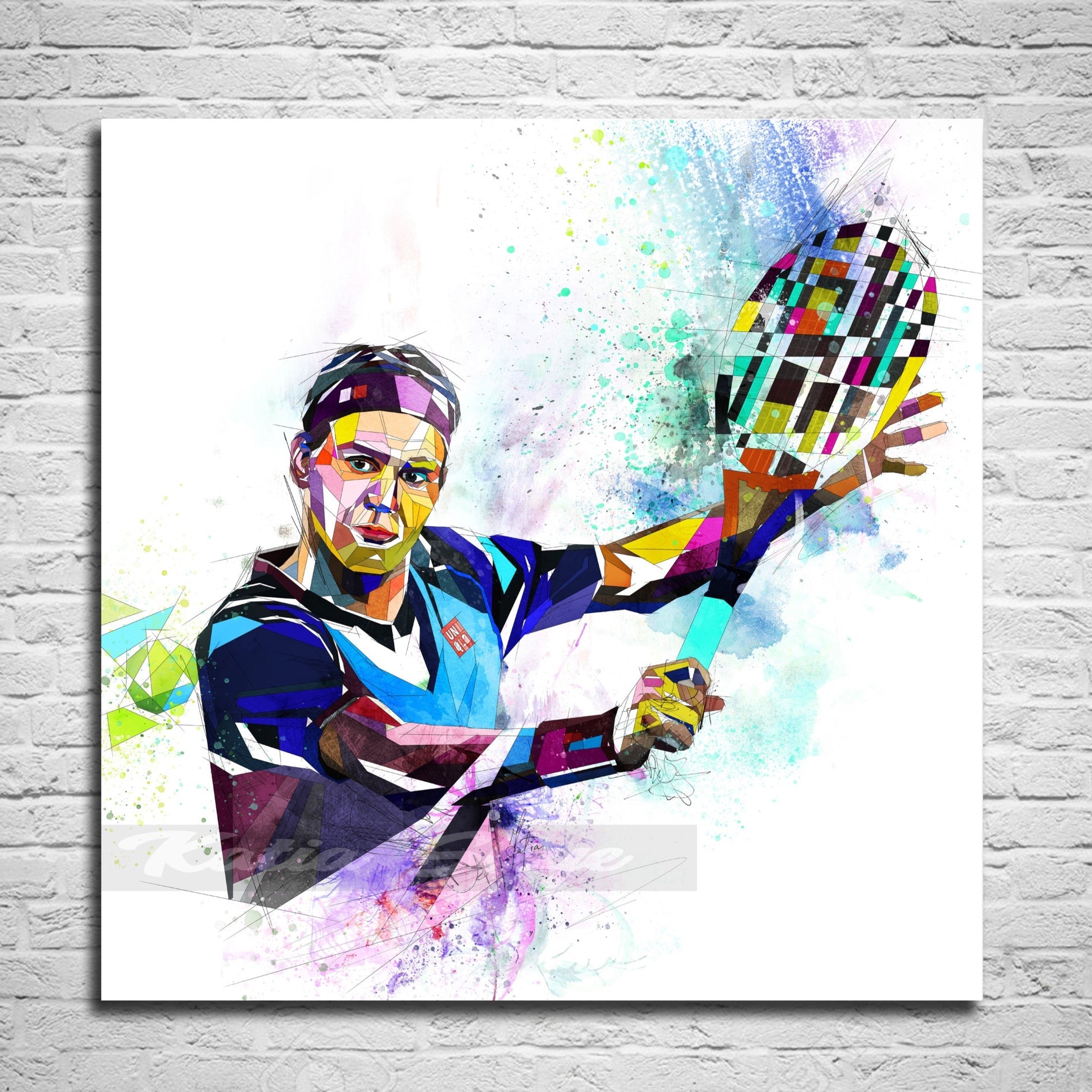Roger Federer Canvas Wall Art Tennis Canvas Print Abstract // TEN-RF01