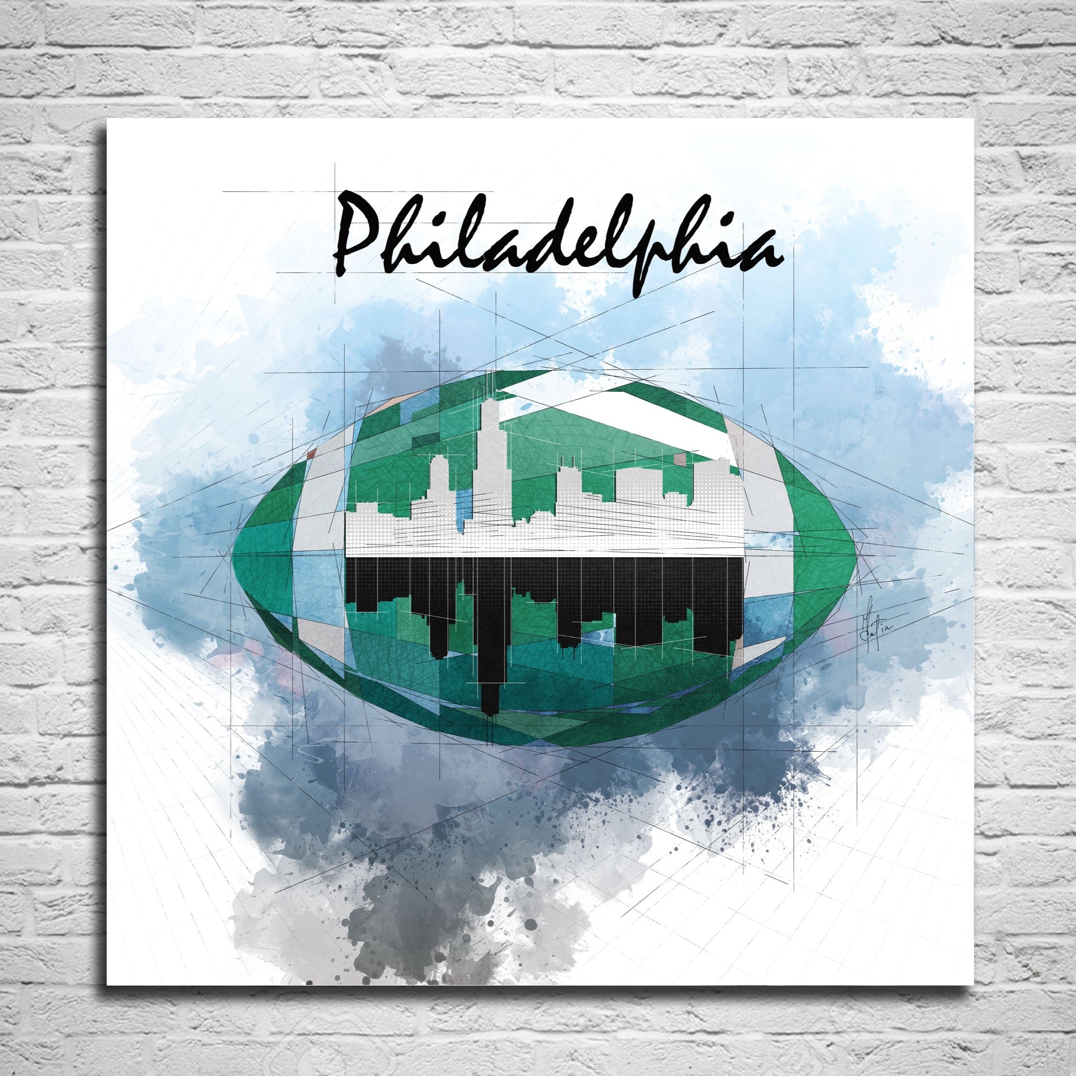 Football CANVAS Wall Art Inspired by Philadelphia Eagles // NFL-FB05