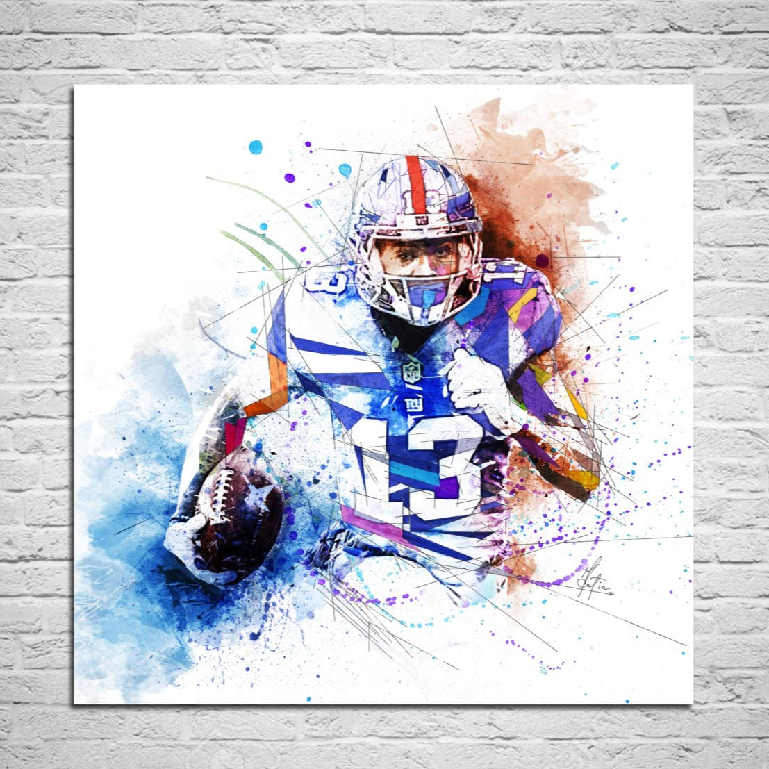 Odell Beckham Jr Canvas Print American Football Abstract Canvas Print