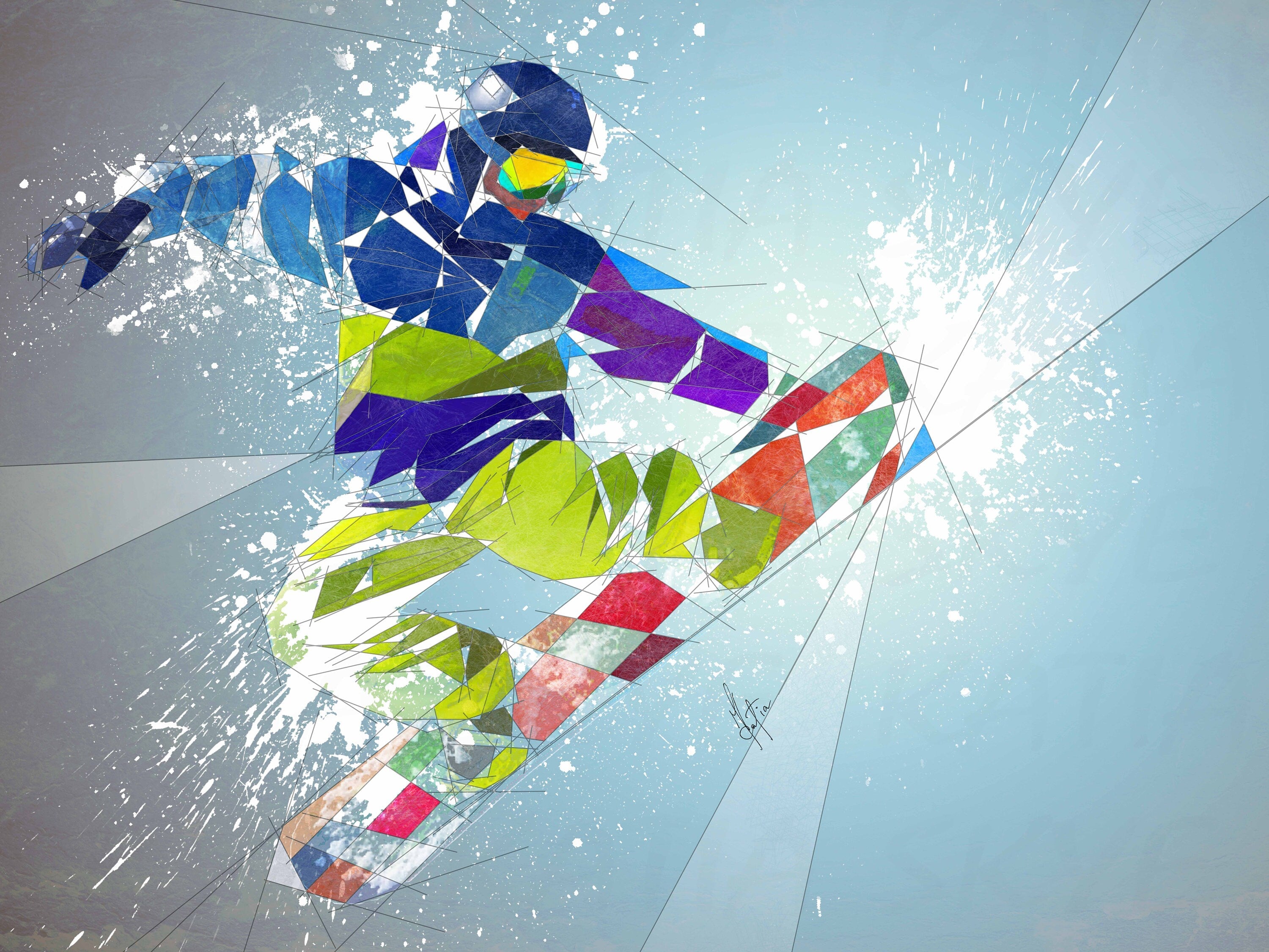 SNOWBOARDING WALL ART