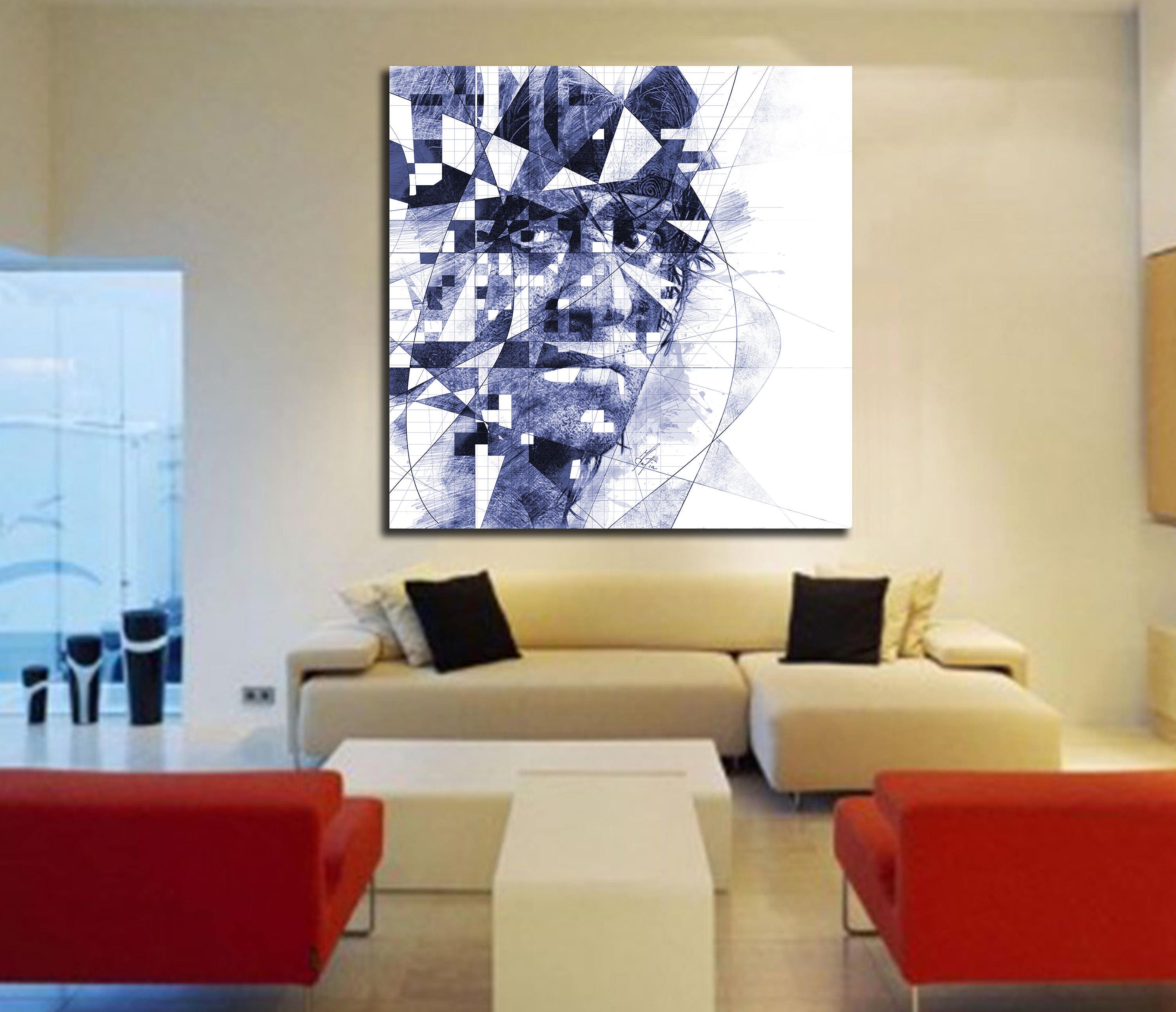 Sylvester Stallone drawing wall art