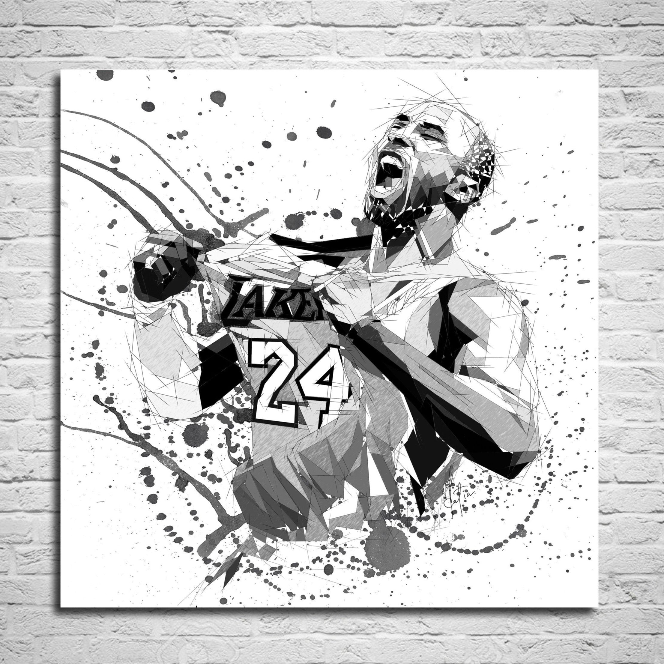 kobe bryant black and white