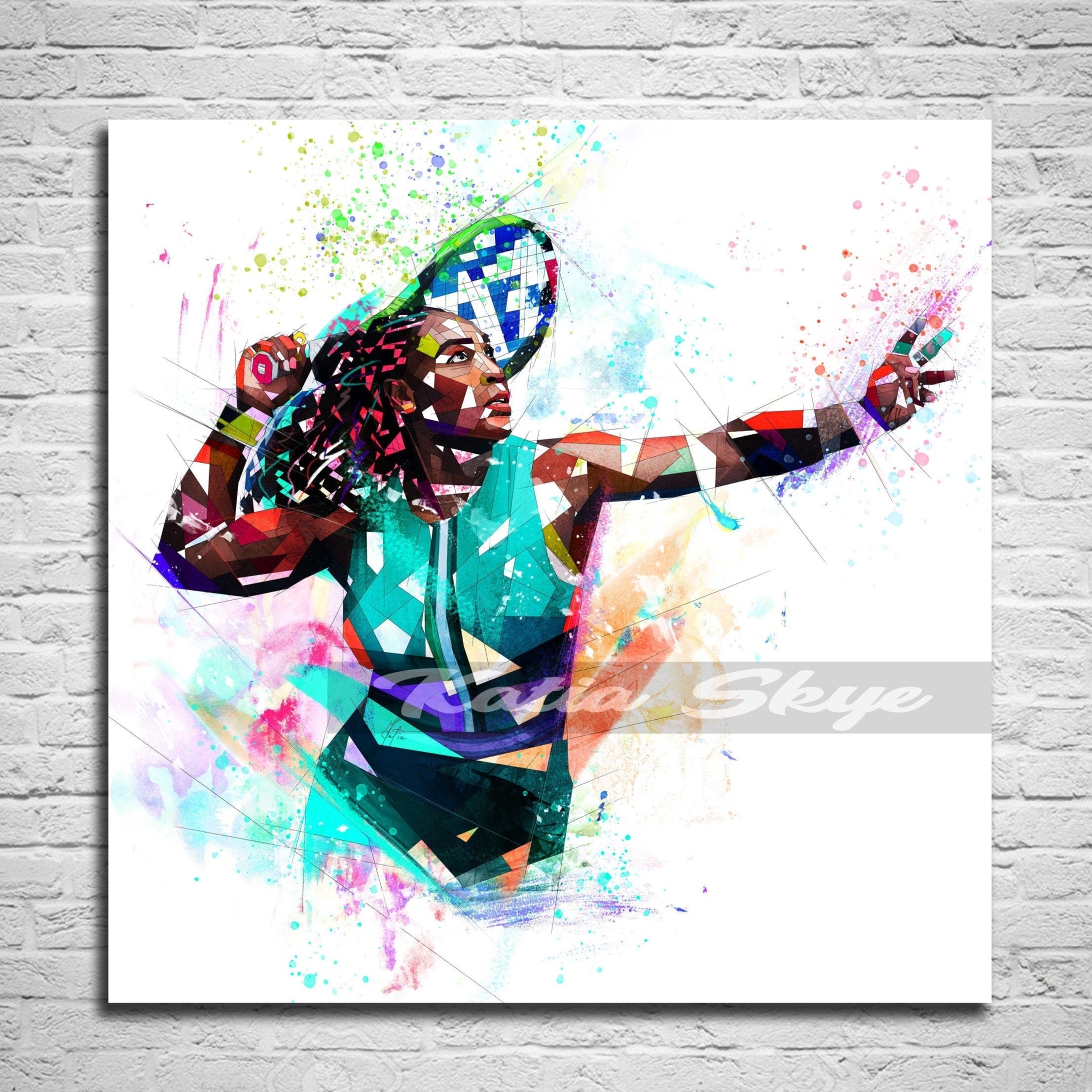 Limited Edition CANVAS PRINT Serena Williams Tennis Art TEN-SW01