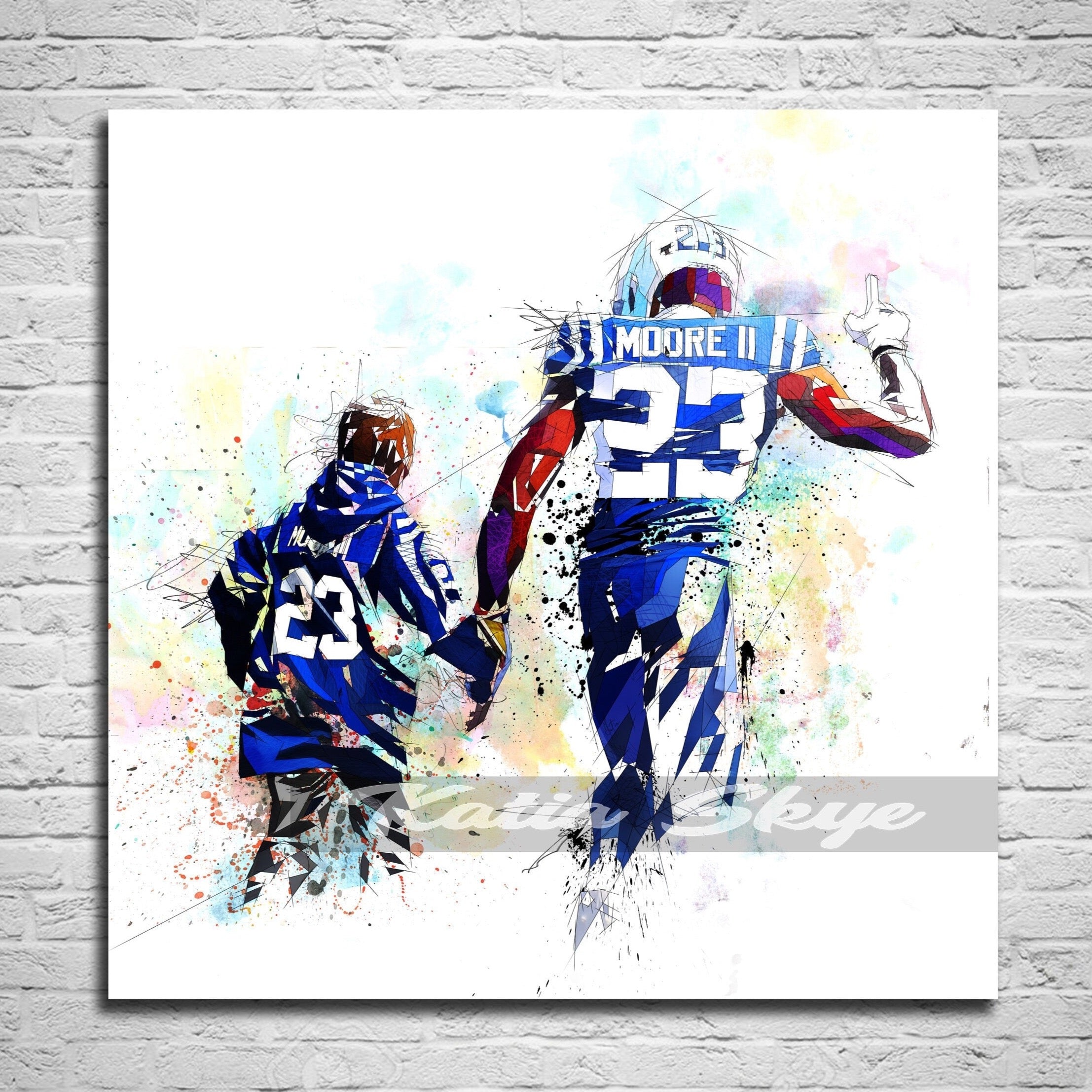 Kenny Moore Canvas Print American Football Abstract Canvas Wall Art