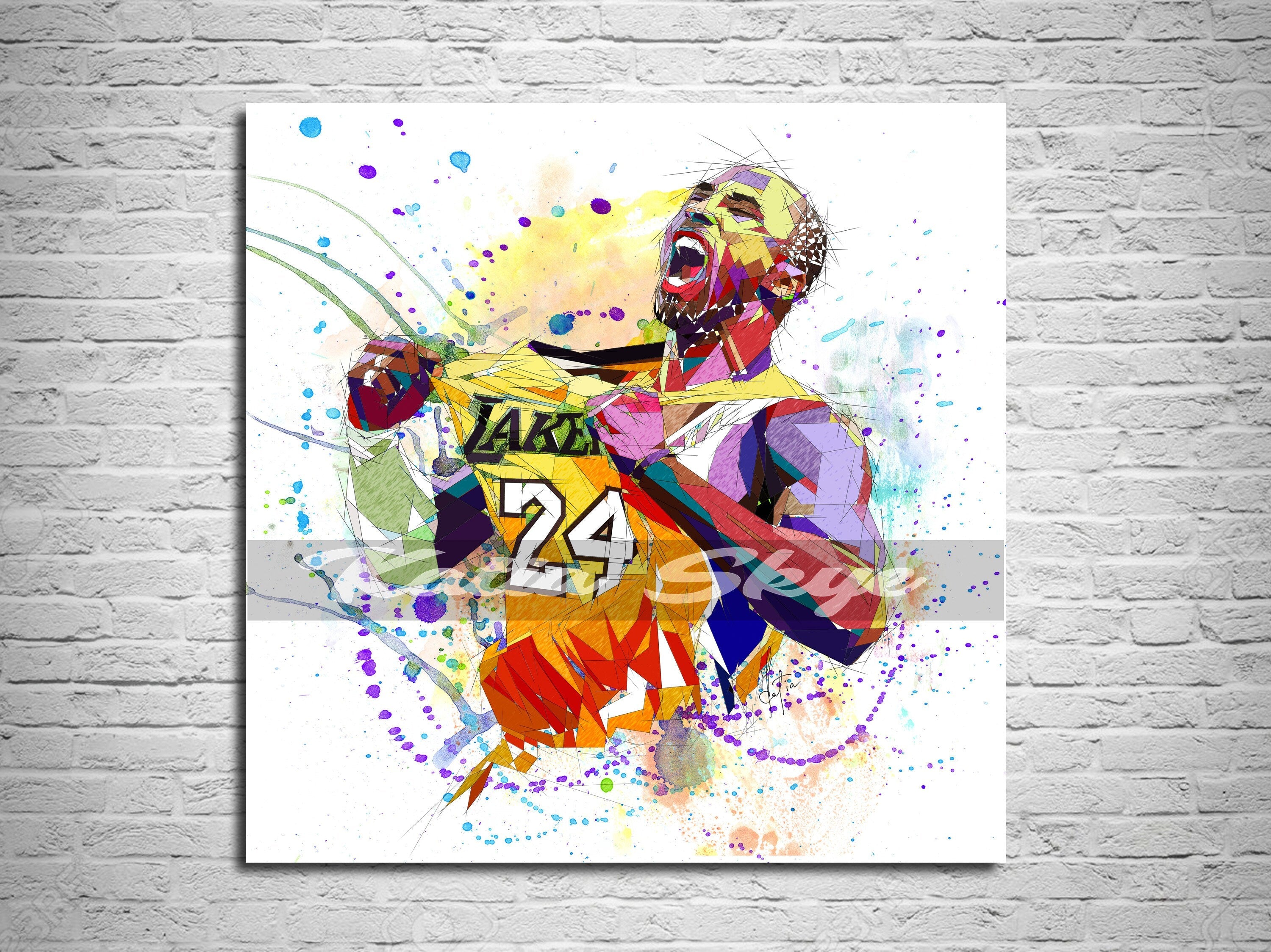 Kobe Bryant Wall Art, Black And White Kobe Bryant Poster, Basketball Wall  Art, Kobe Bryant Decor, Sports Print, Printable Wall Art, Canvas