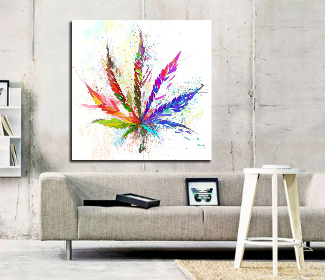 Canvas print of Cannabis leaf