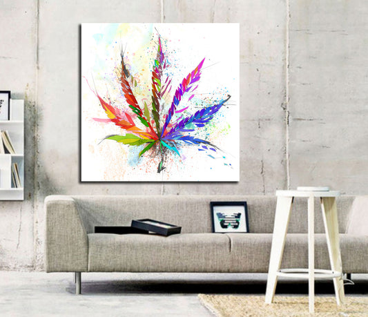 Canvas print of Cannabis leaf