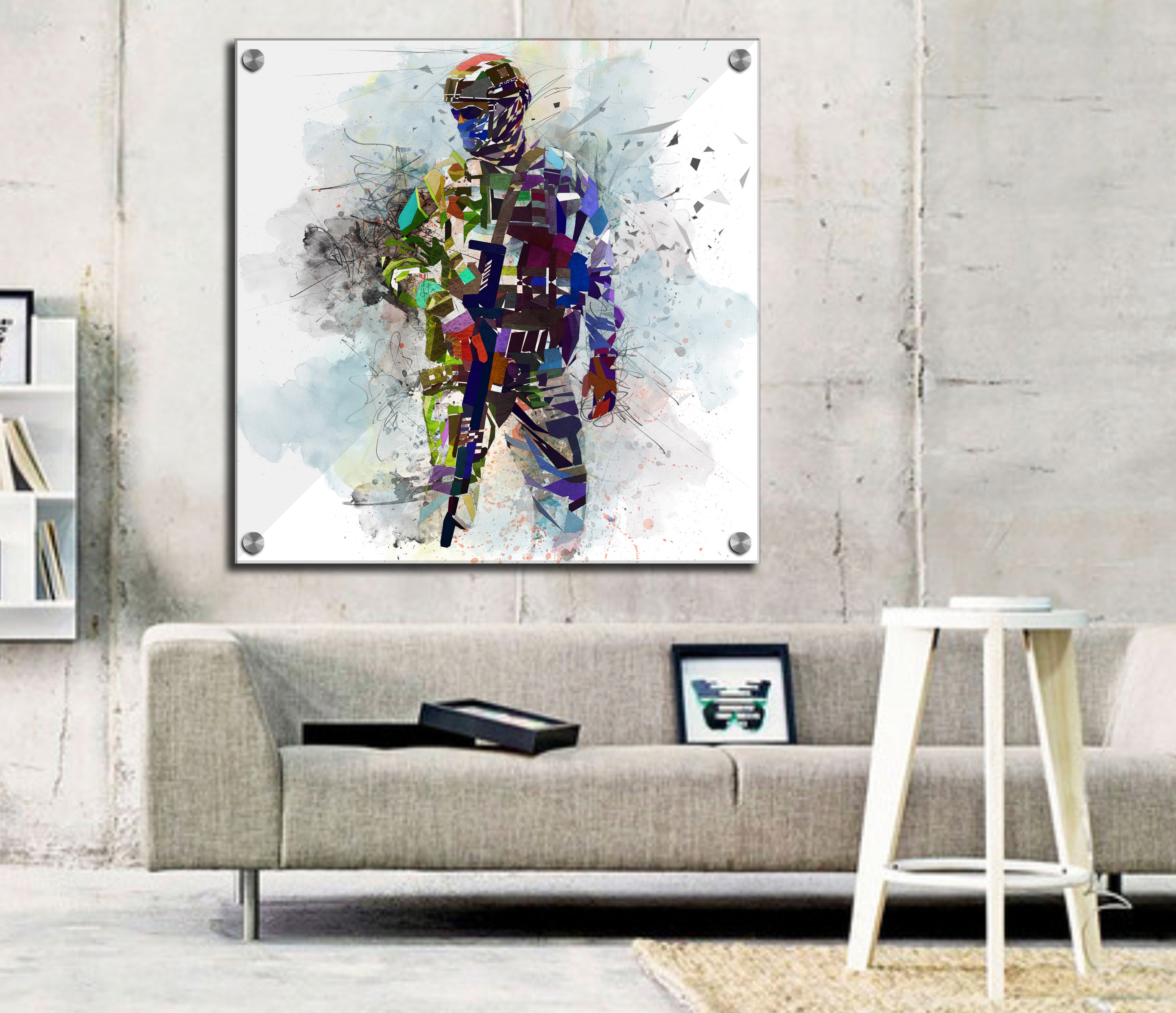 Canvas Print SOLDIER Wall Art Print, Military Art, Man Cave Decor, Contemporary Abstract Drawing OTH-SO01
