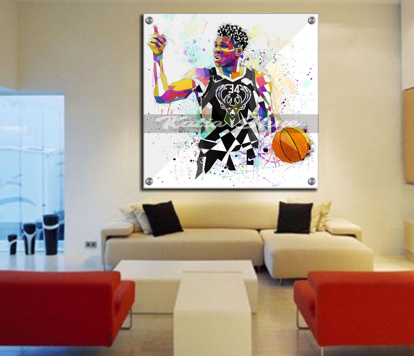 Basketball CANVAS PRINT Wall Art Inspired by Giannis Antetokounmpo Limited Edition // NBA-GA01
