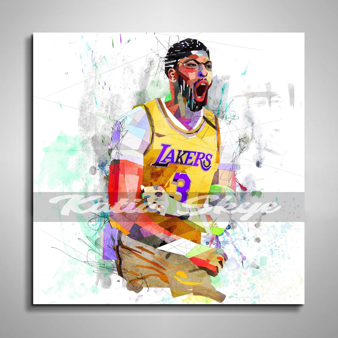 Abstract Basketball Player Anthony Davis Canvas Wall Art Sports Canvas