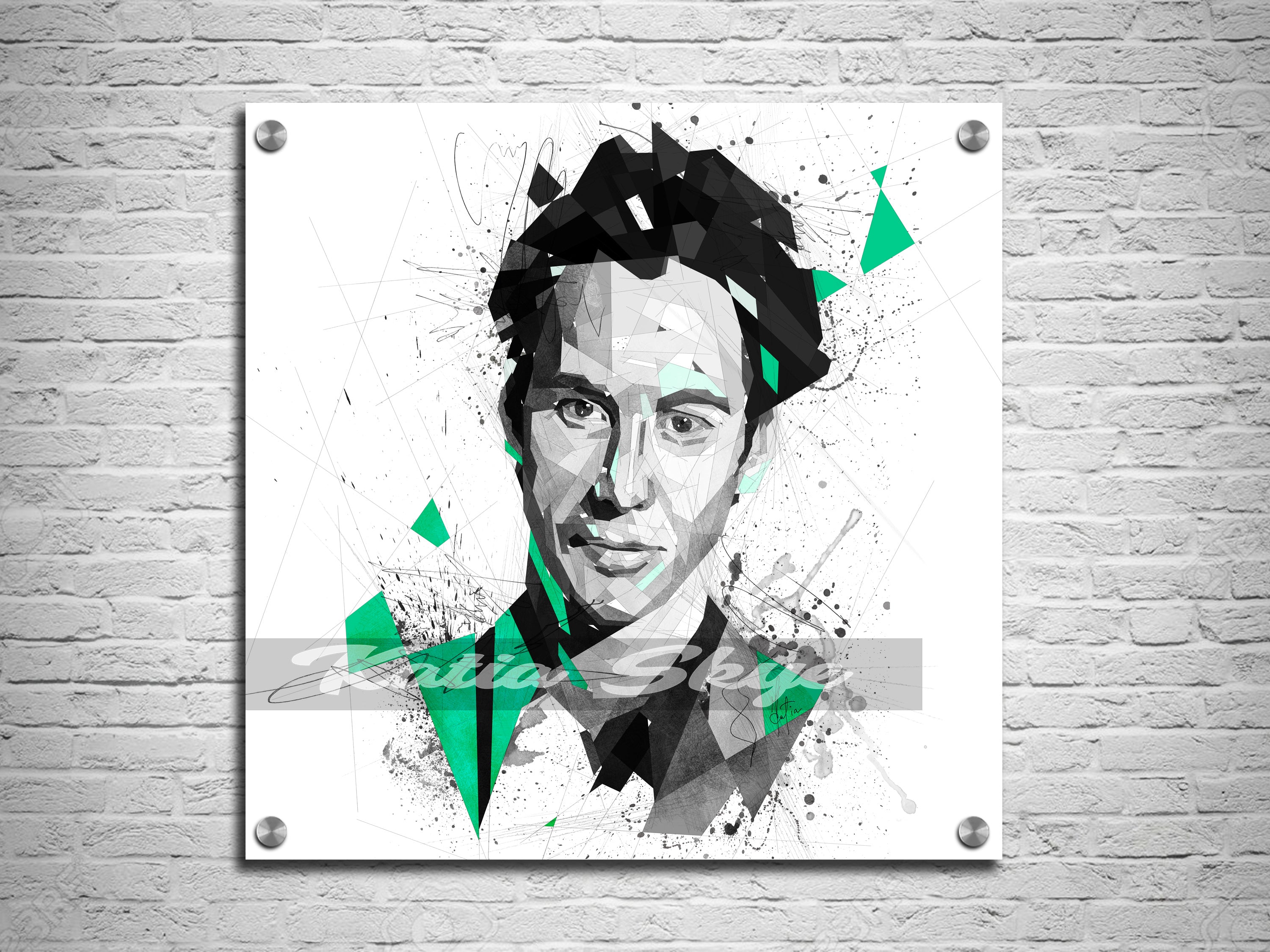 CANVAS PRINT Keanu Reeves Abstract Portrait, Dad Gift Idea, Wall Art Home Decor, Man Cave Art, Home Office Wall Art MOV-KR01