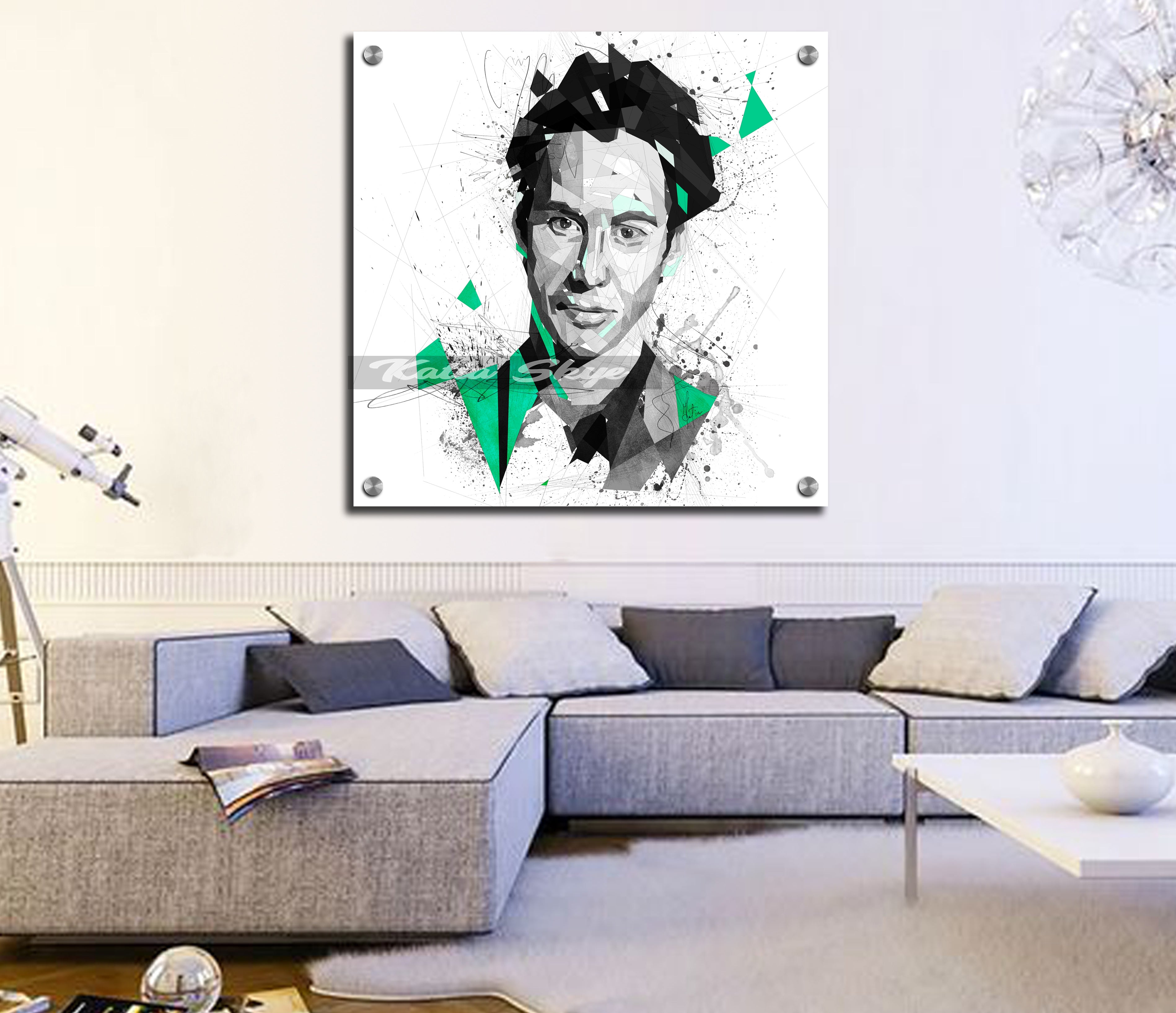 CANVAS PRINT Keanu Reeves Abstract Portrait, Dad Gift Idea, Wall Art Home Decor, Man Cave Art, Home Office Wall Art MOV-KR01