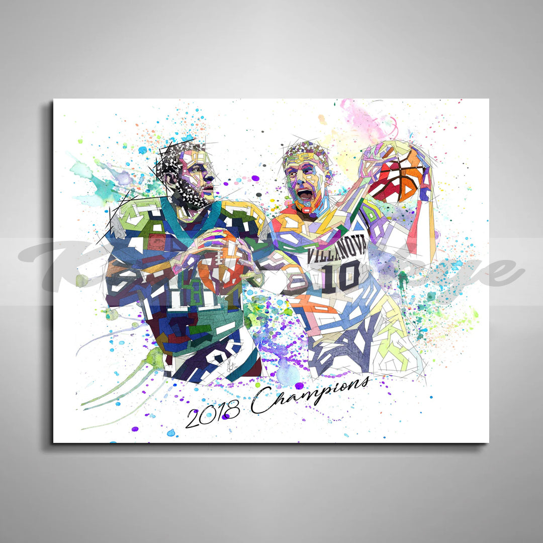 Canvas Print Carson Wentz vs. Donte DiVincenzo FOOTBALL Wall Art