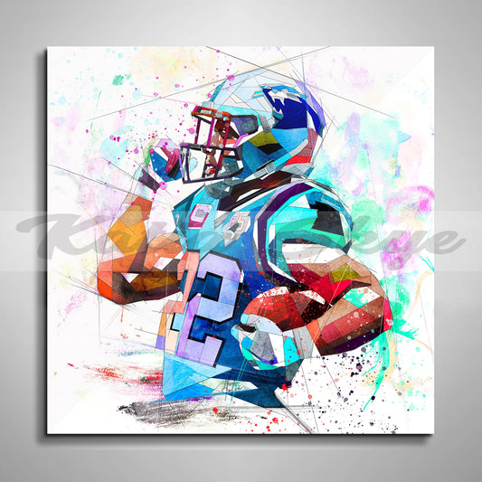 Abstract Canvas Wall Art Christian McCaffrey Football Canvas Poster