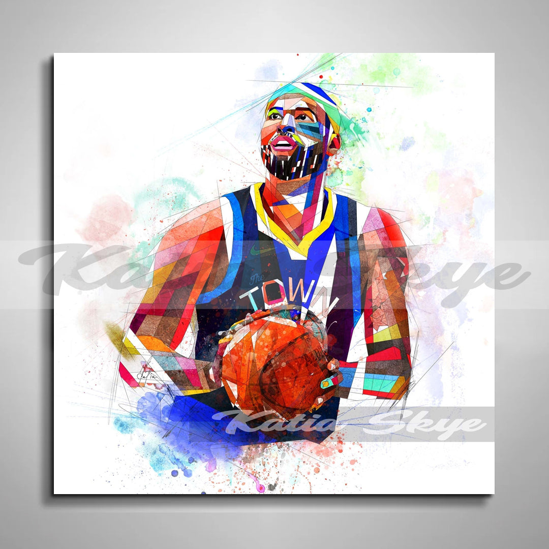 Abstract Basketball Canvas Wall Art Inspired by DeMarcus Cousins Canvas Art