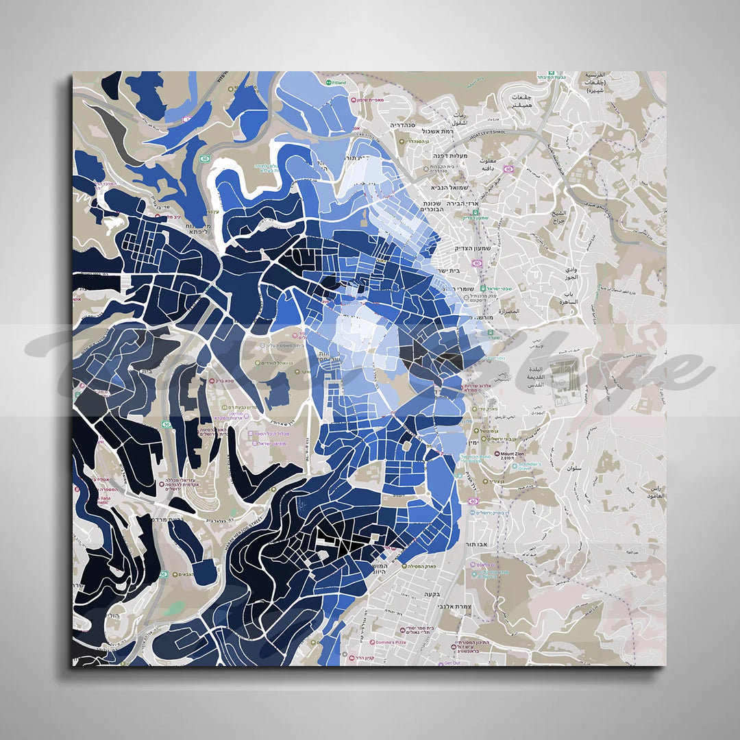 Abstract Canvas Wall Art Guy Oseary Jerusalem Israel Map Canvas Wall 