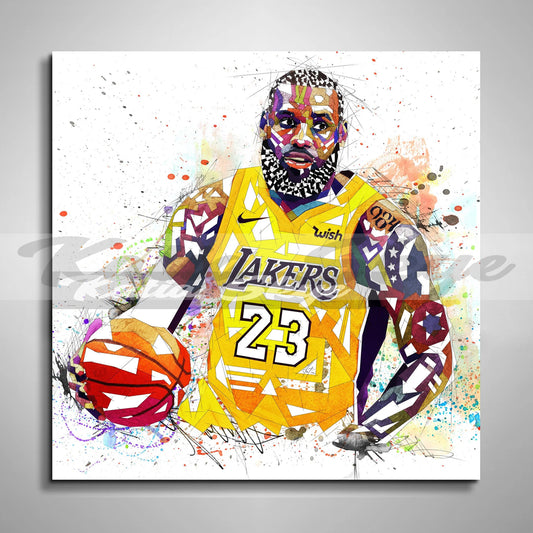 Abstract Canvas Wall Art Lebron James Poster Basketball Wall Art Sports Poster // NBA-LJ03