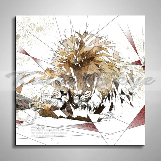 CONTEMPORARY Animal Canvas WALL ART Lions // ZOO-LI01